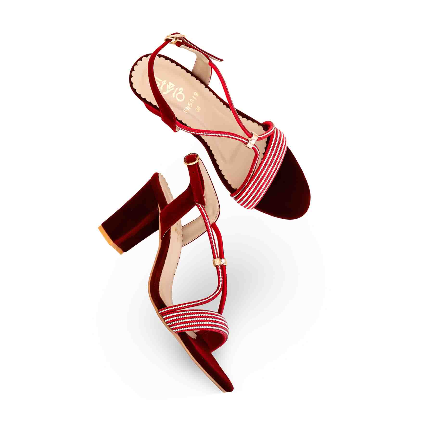 Maroon Fancy Sandal FN5819 - Image 5