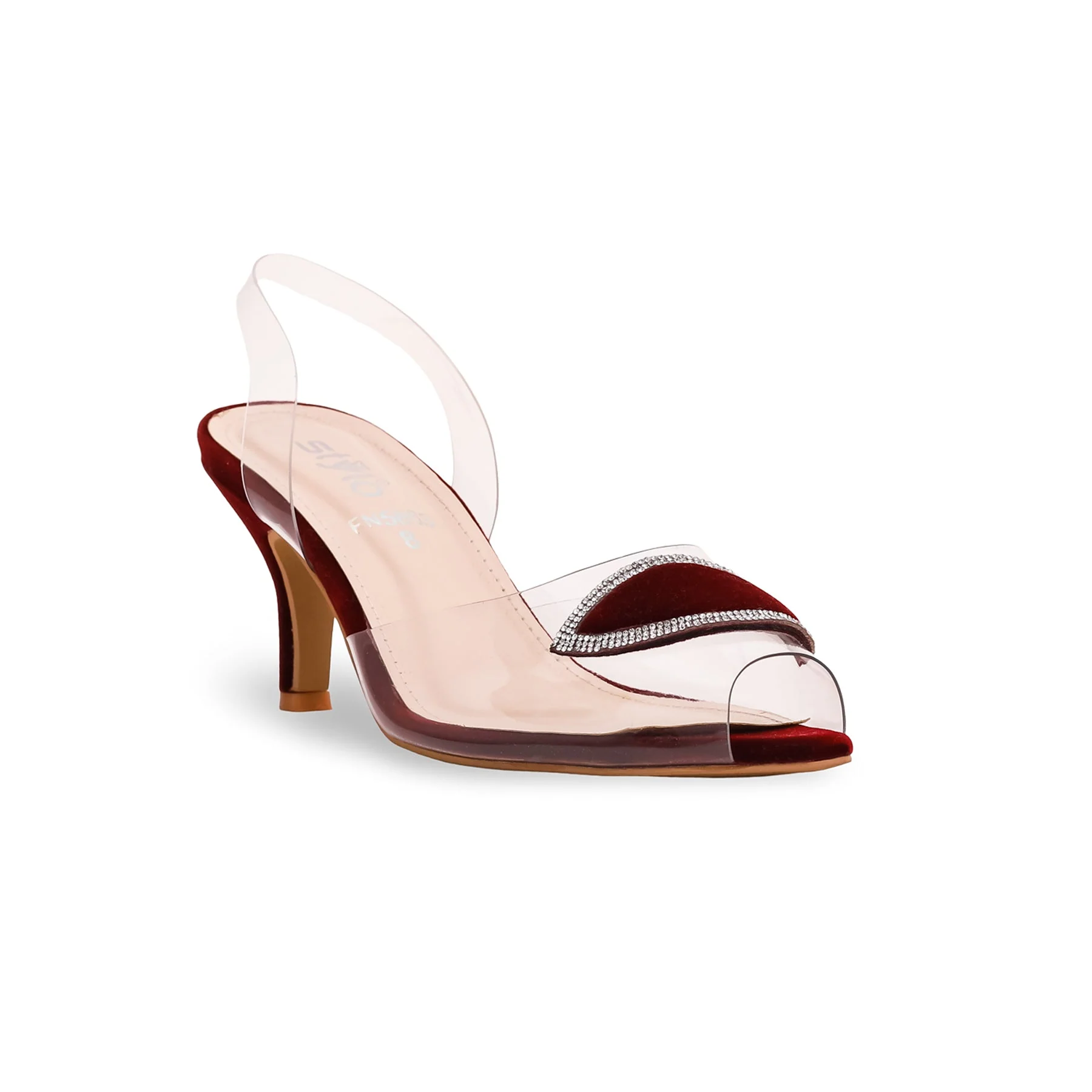 Maroon Fancy Sandal FN5863 - Image 2