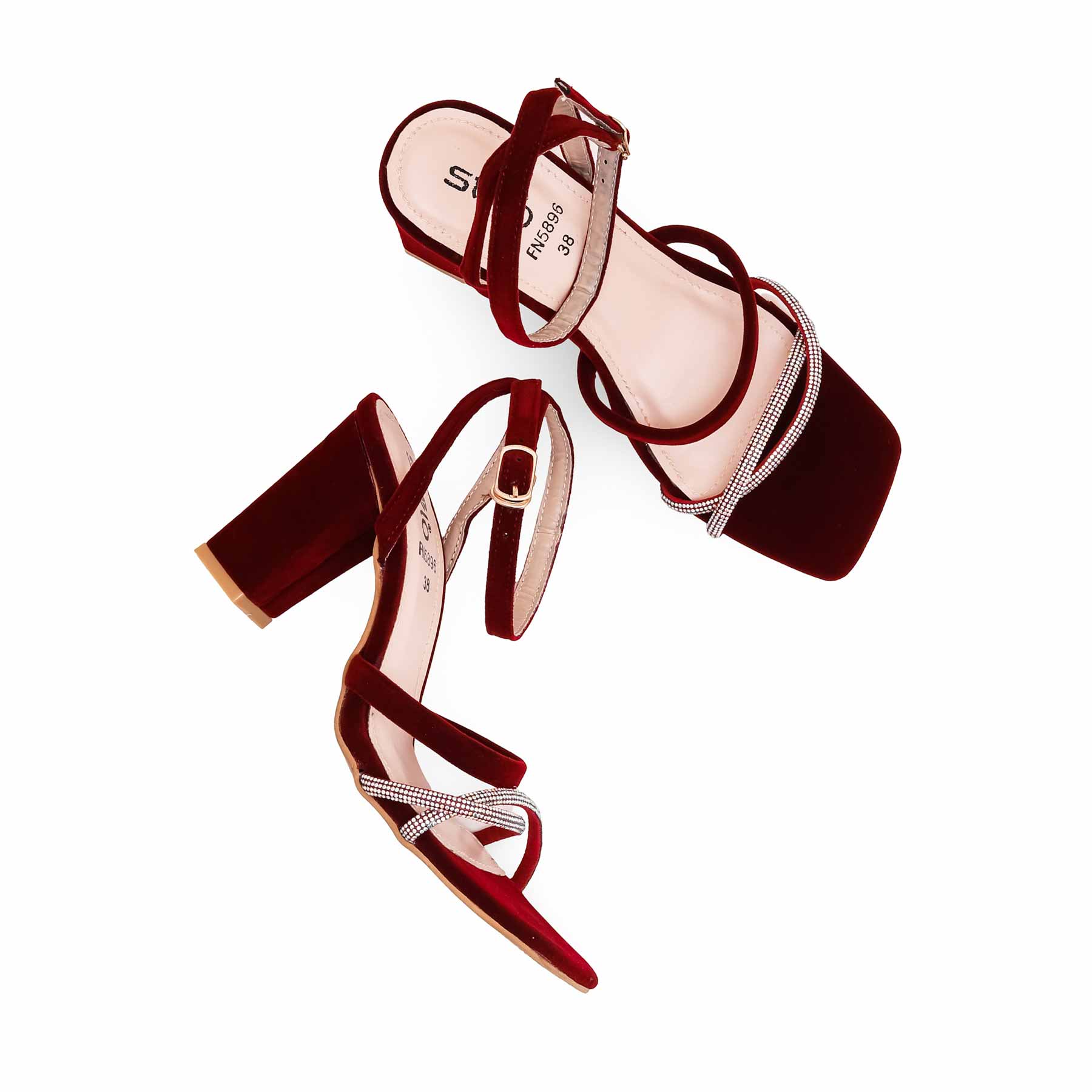 Maroon Fancy Sandal FN5896 - Image 4