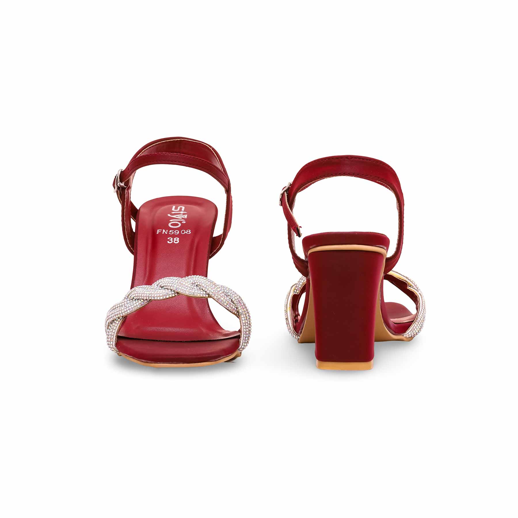 Maroon Fancy Sandal FN5908 - Image 4