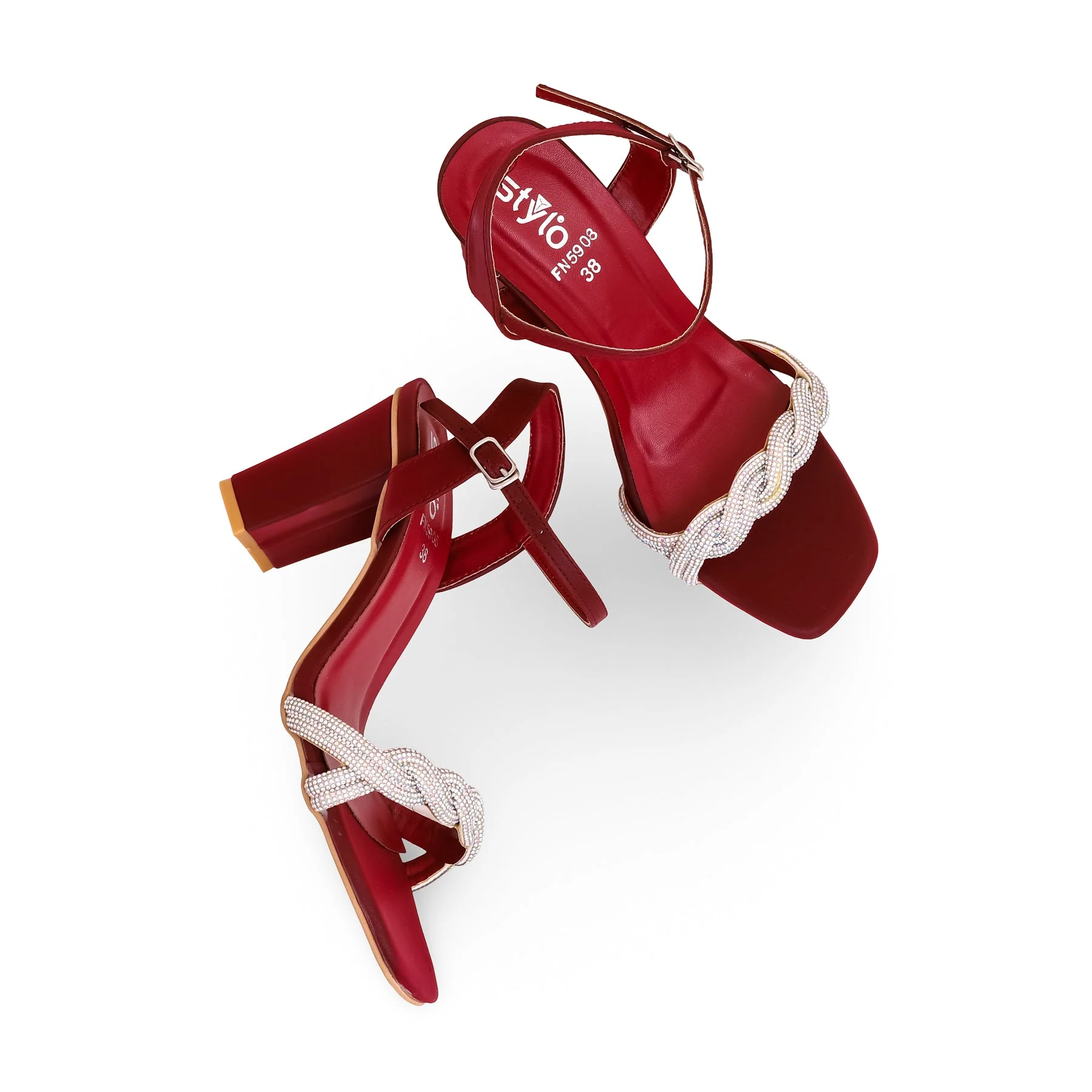 Maroon Fancy Sandal FN5908 - Image 5