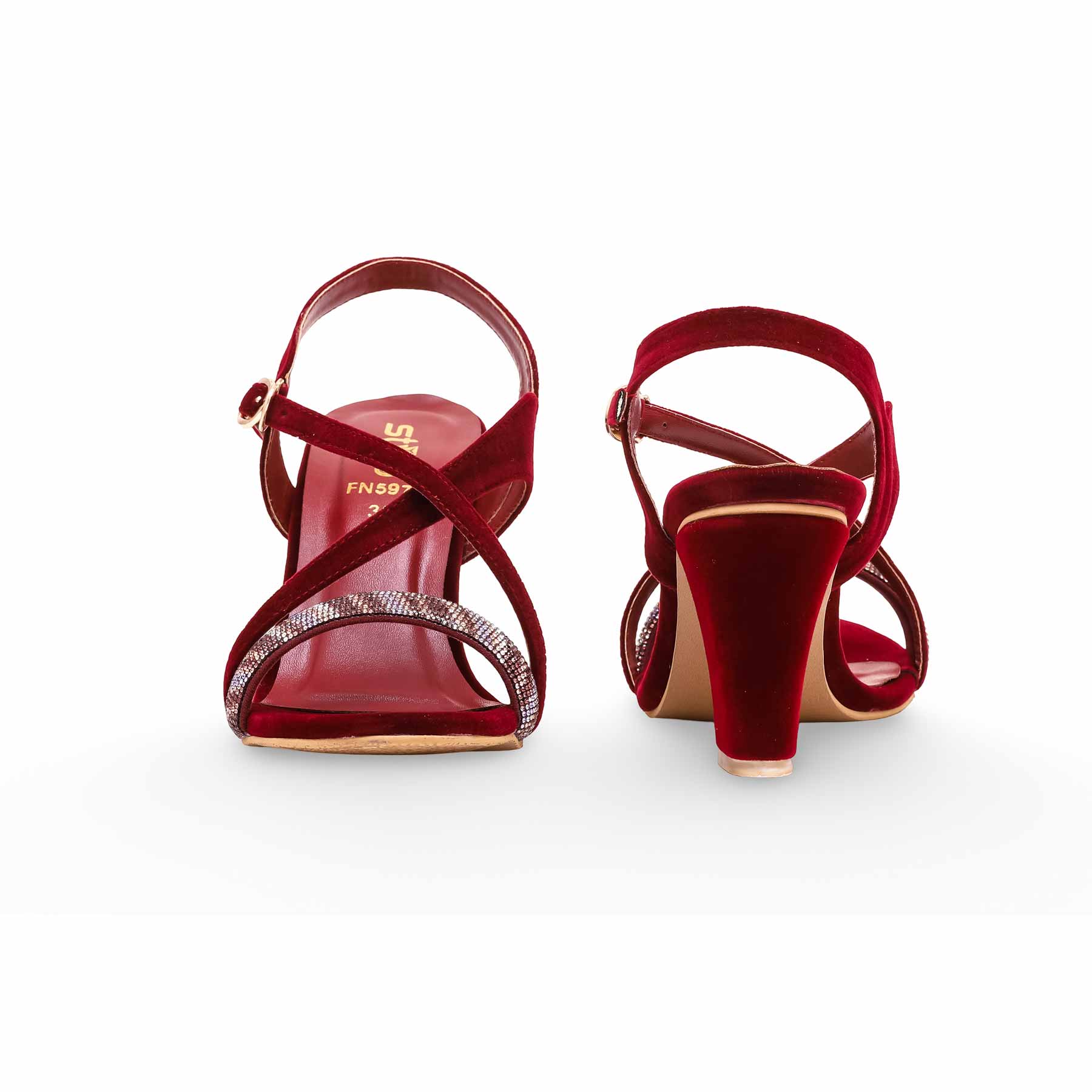 Maroon Fancy Sandal FN5974 - Image 4
