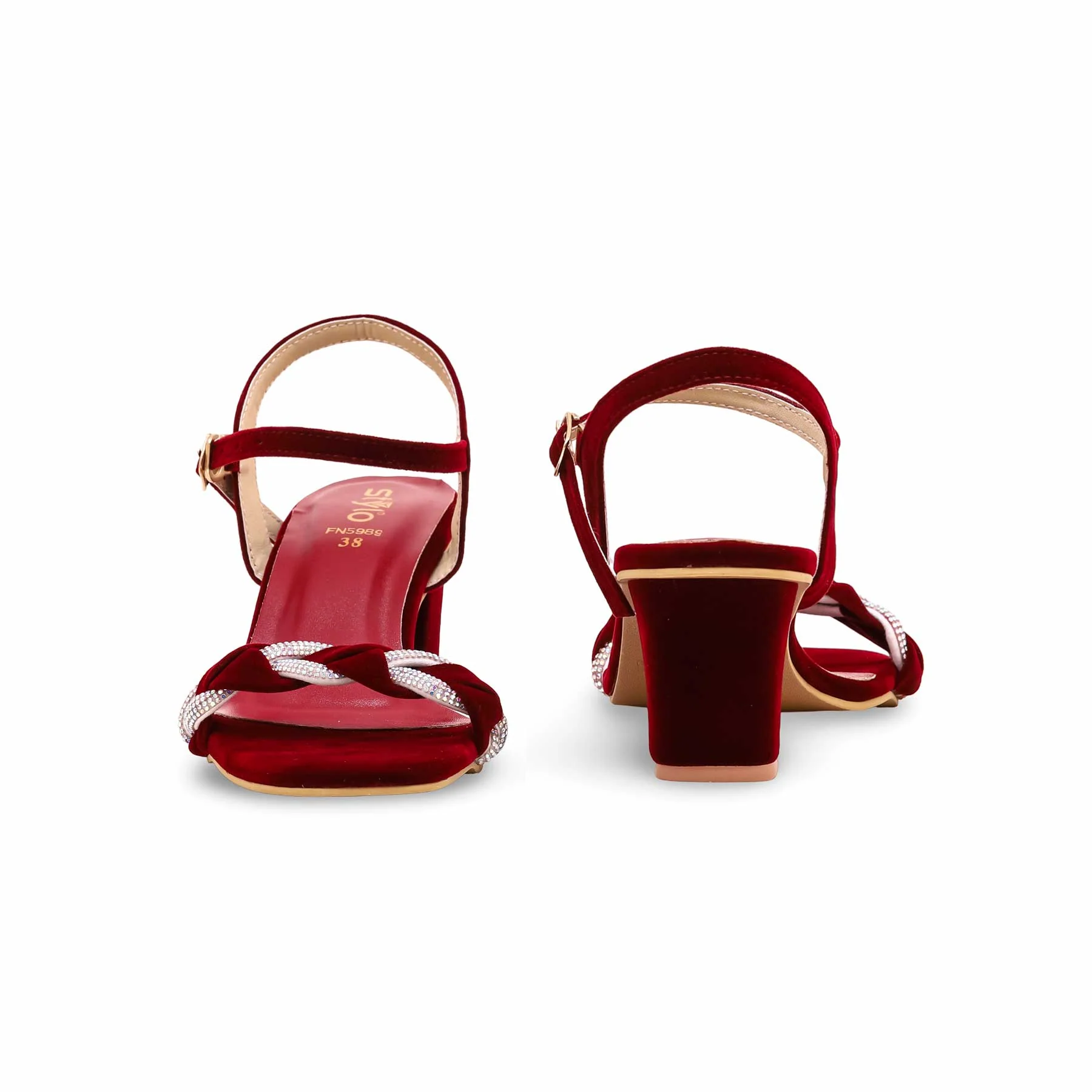 Maroon Fancy Sandal FN5989 - Image 4