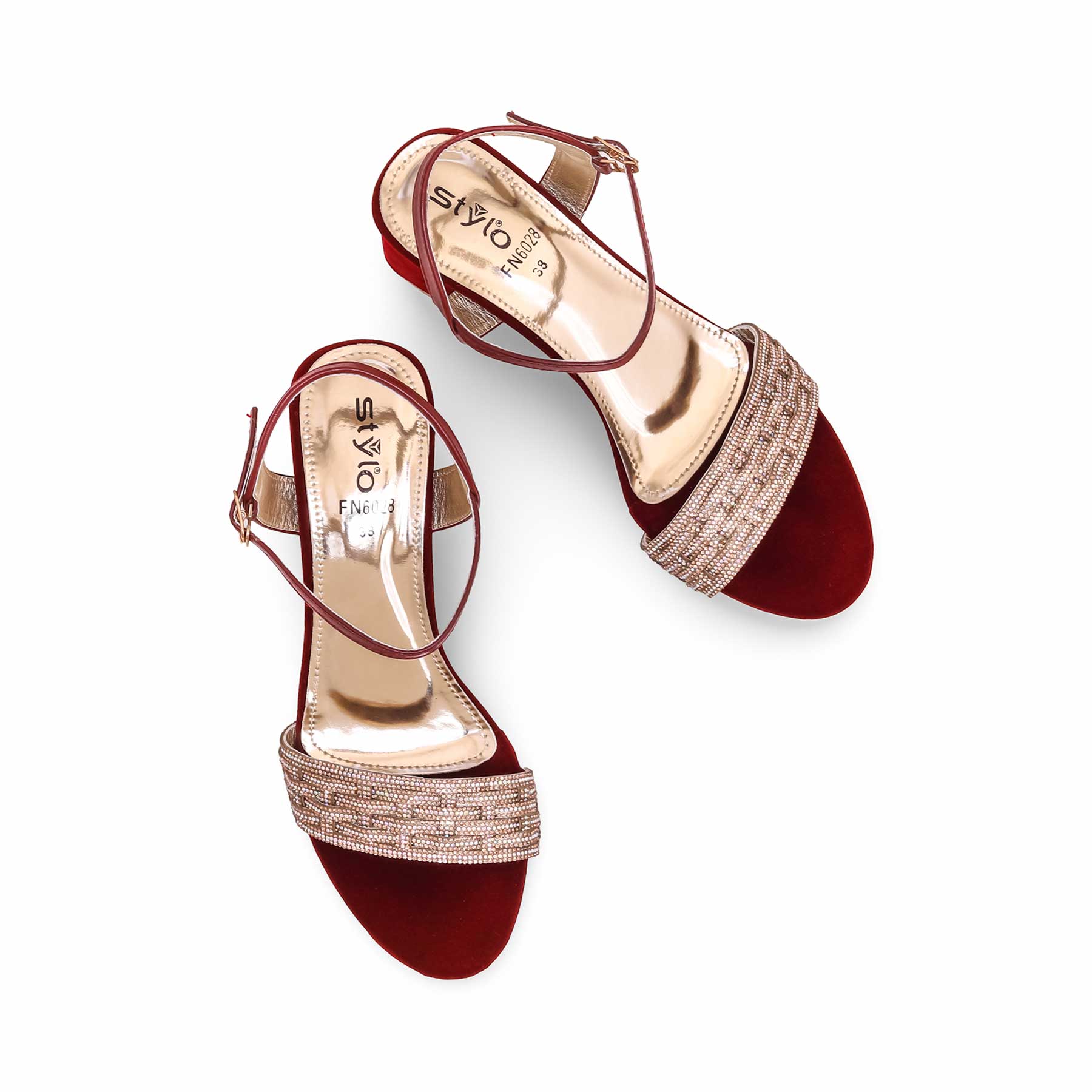 Maroon Fancy Sandal FN6028 - Image 5
