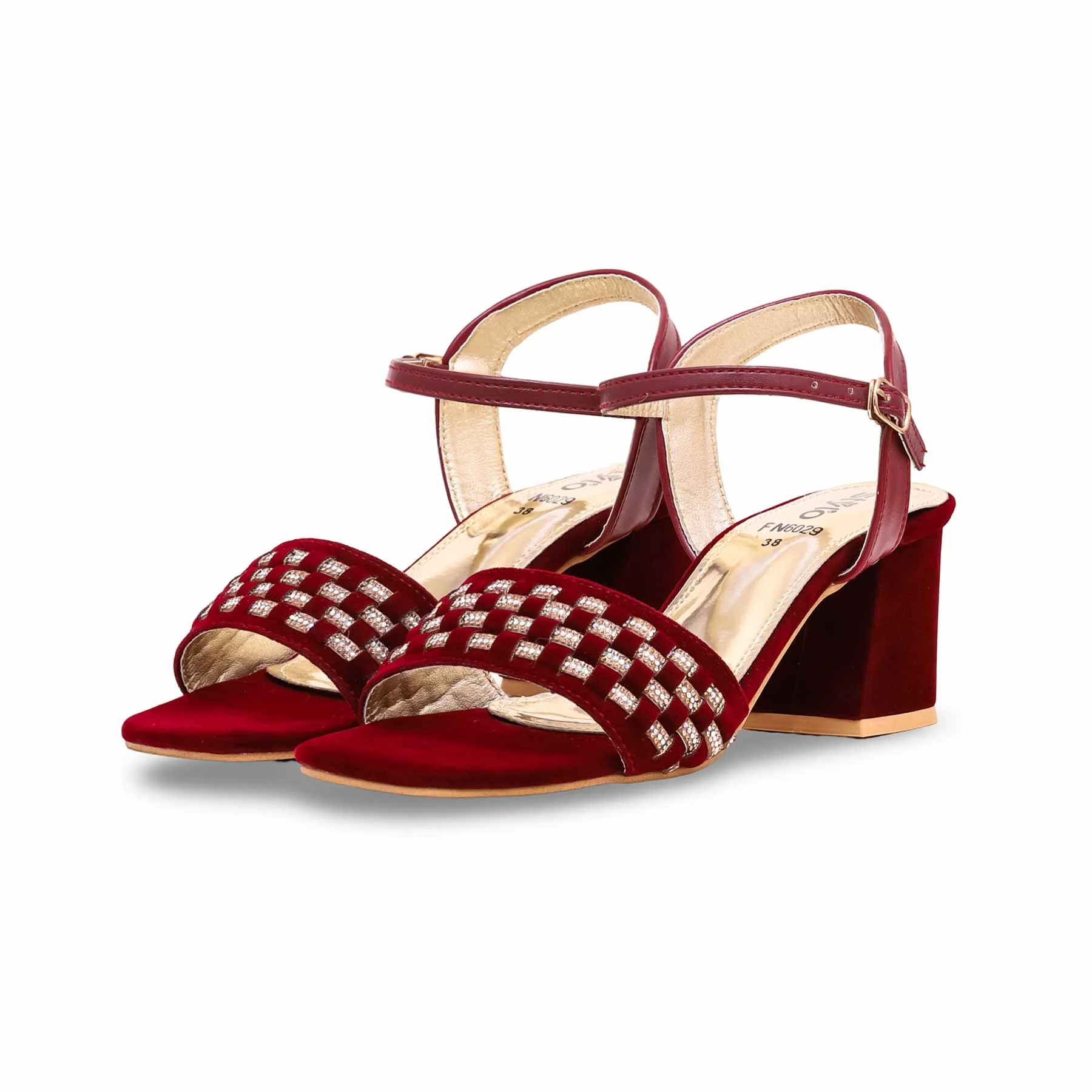 Maroon Fancy Sandal FN6029 - Image 3