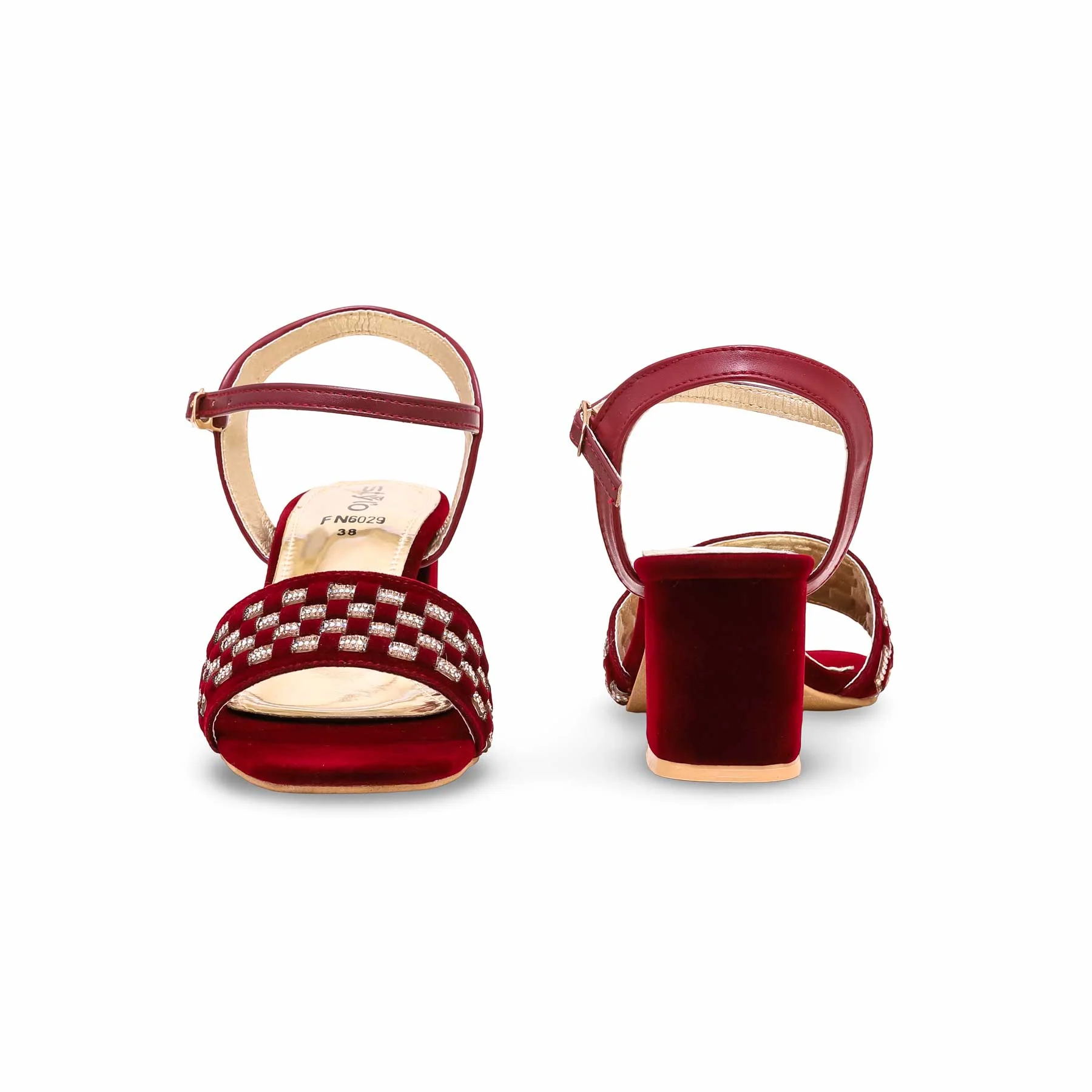 Maroon Fancy Sandal FN6029 - Image 4