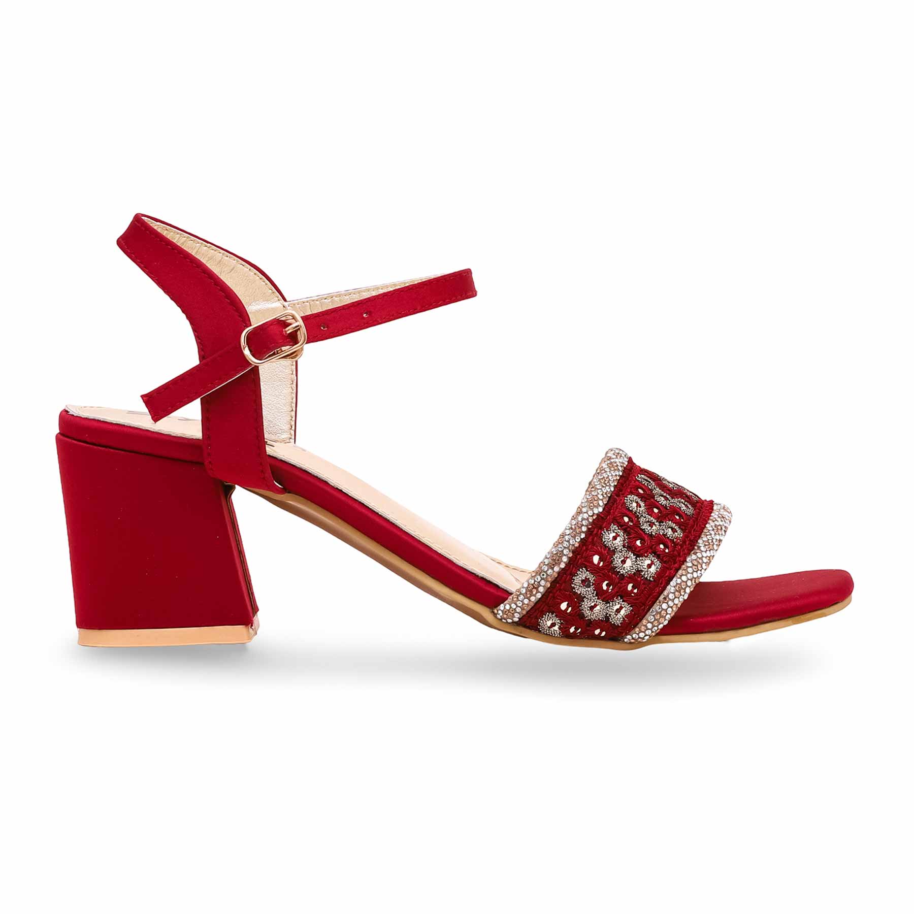 Maroon Fancy Sandal FN6030 - Image 2