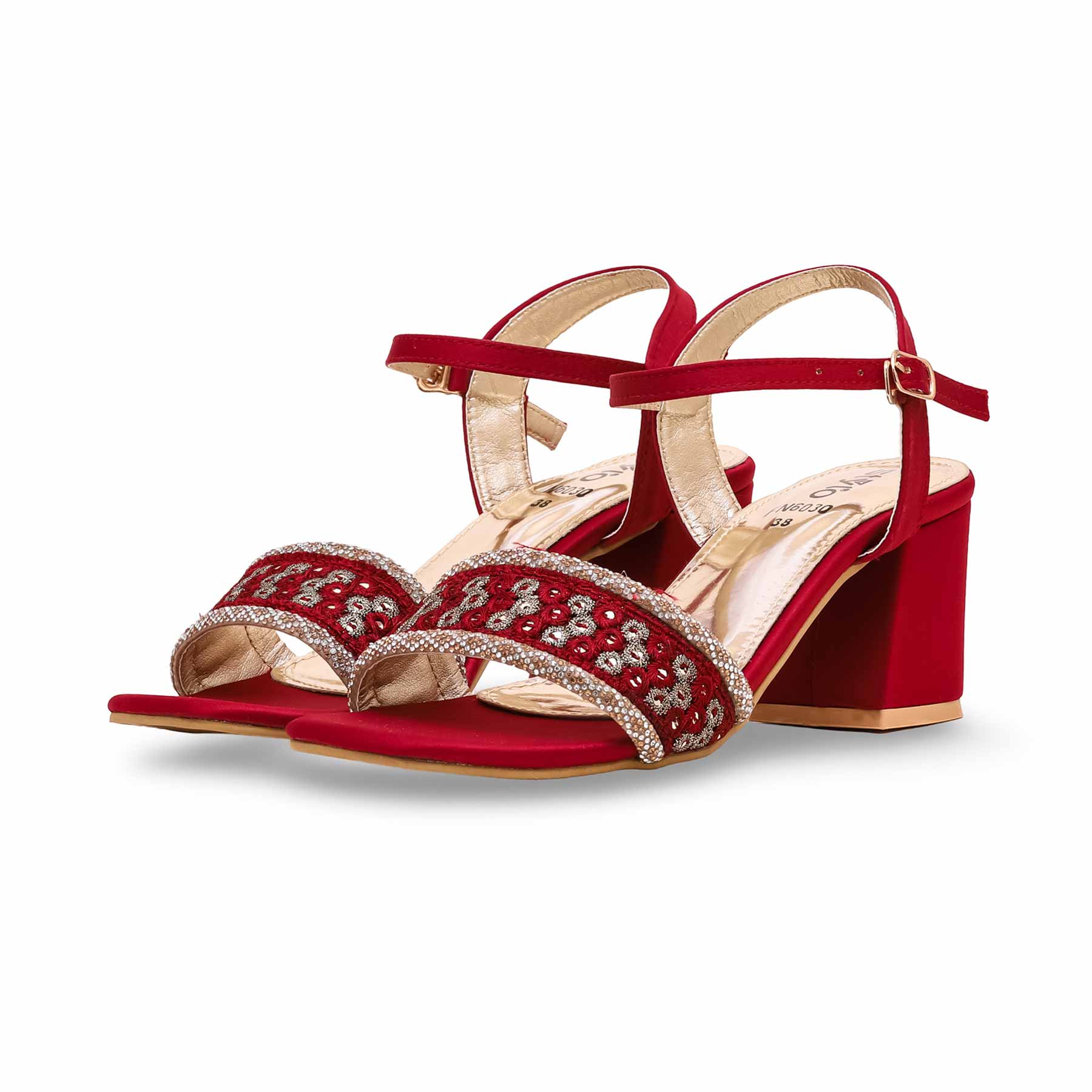 Maroon Fancy Sandal FN6030 - Image 3