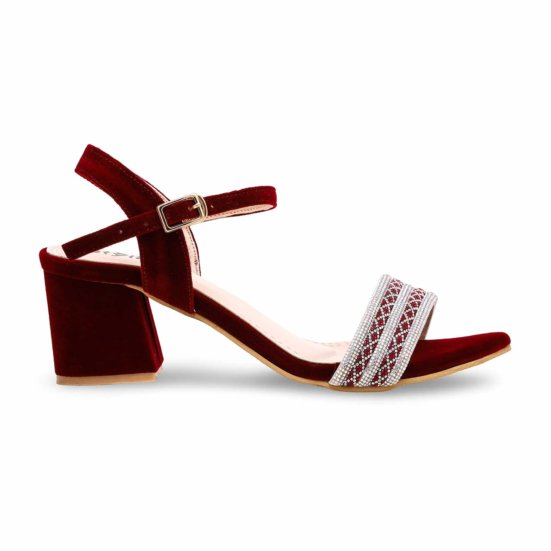 Maroon Fancy Sandal FN6045 - Image 2
