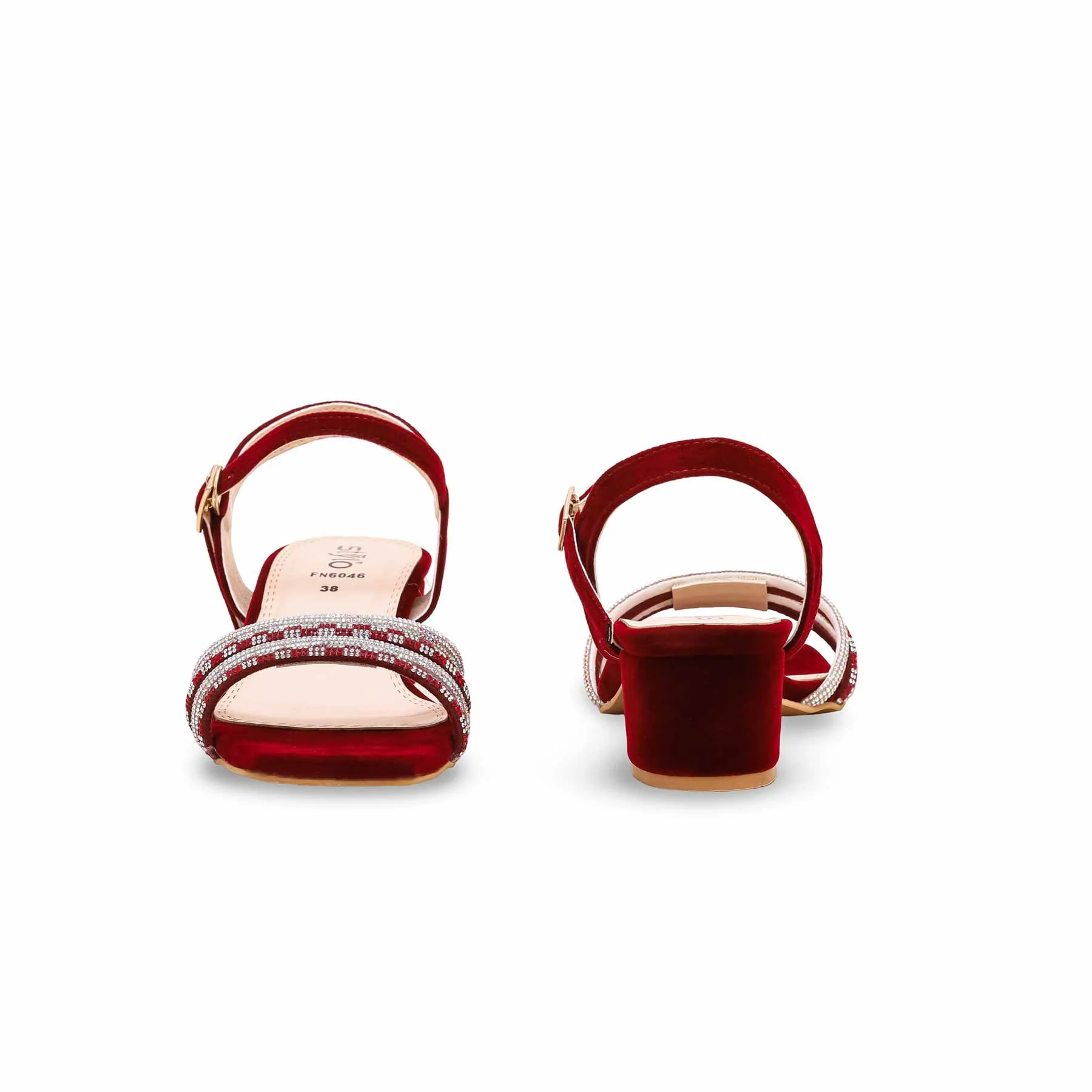Maroon Fancy Sandal FN6046 - Image 4