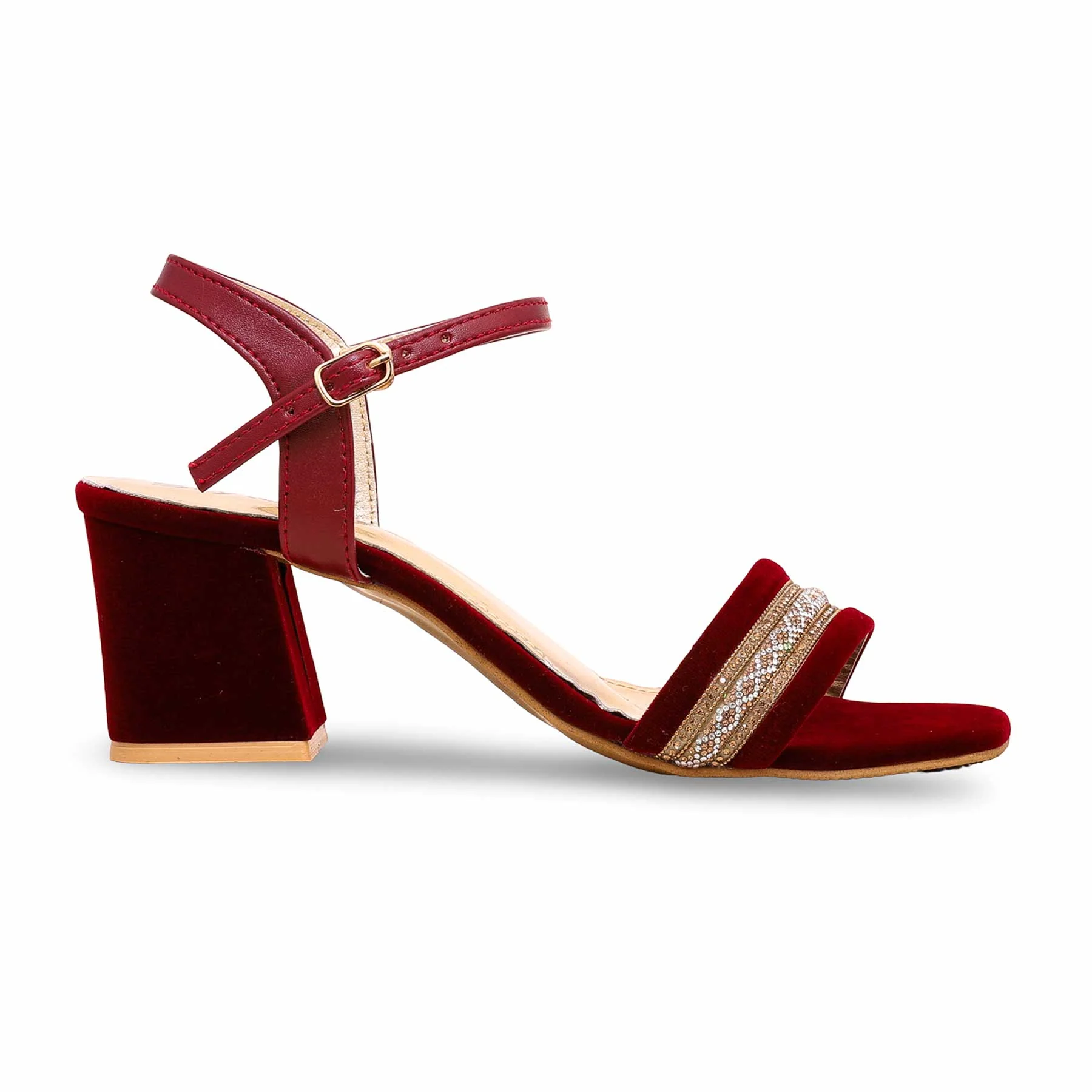 Maroon Fancy Sandal FN6048 - Image 2