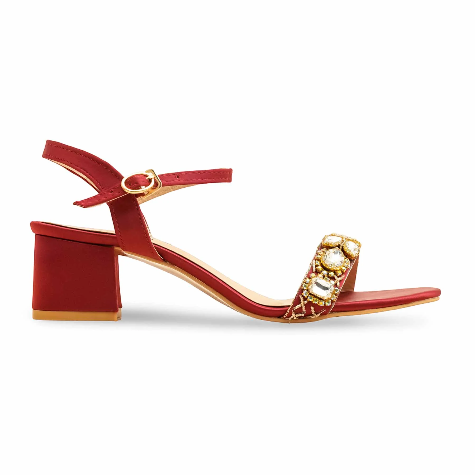 Maroon Fancy Sandal FN6167 - Image 2