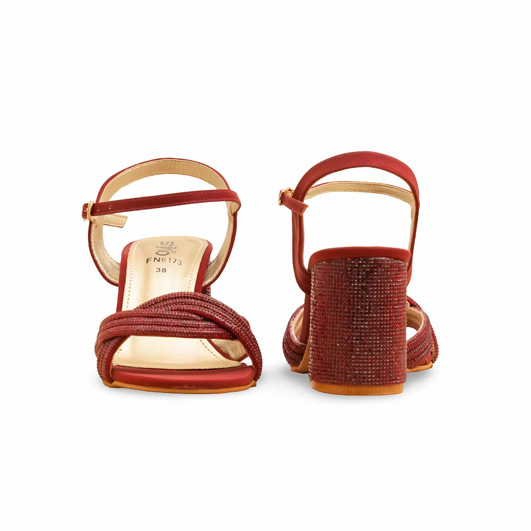 Maroon Fancy Sandal FN6173 - Image 4