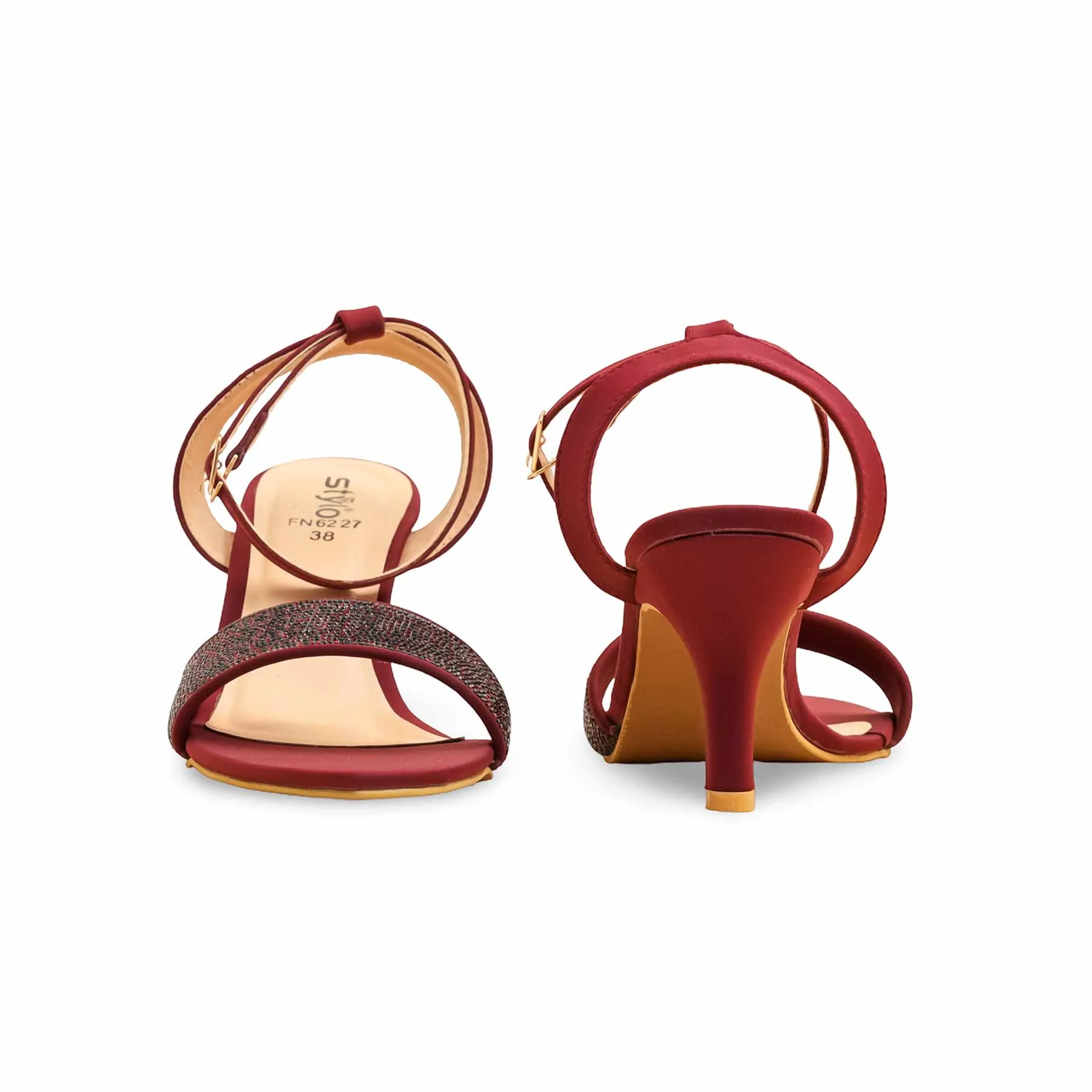 Maroon Fancy Sandal FN6227 - Image 4