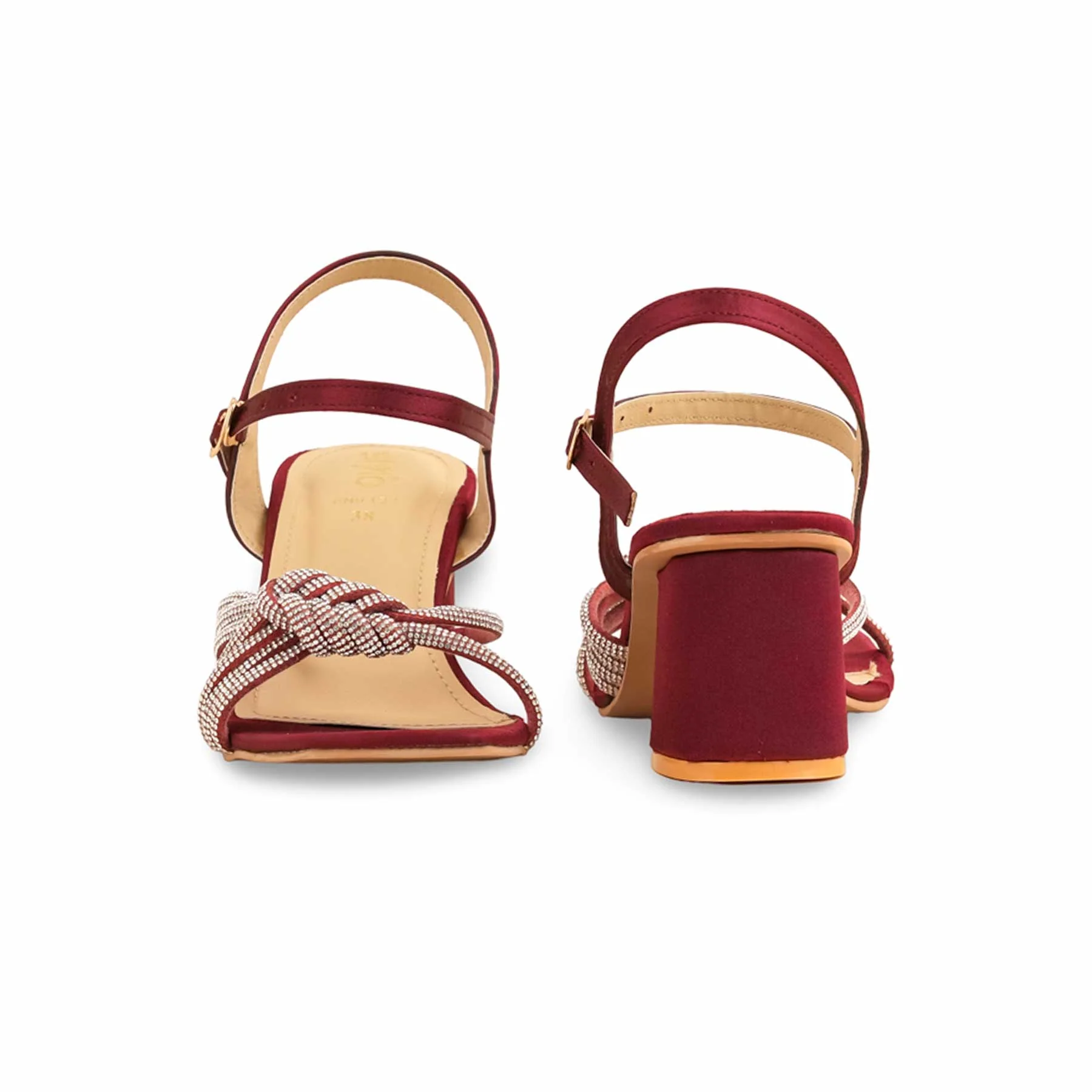 Maroon Fancy Sandal For Ladies FN6122 - Image 4
