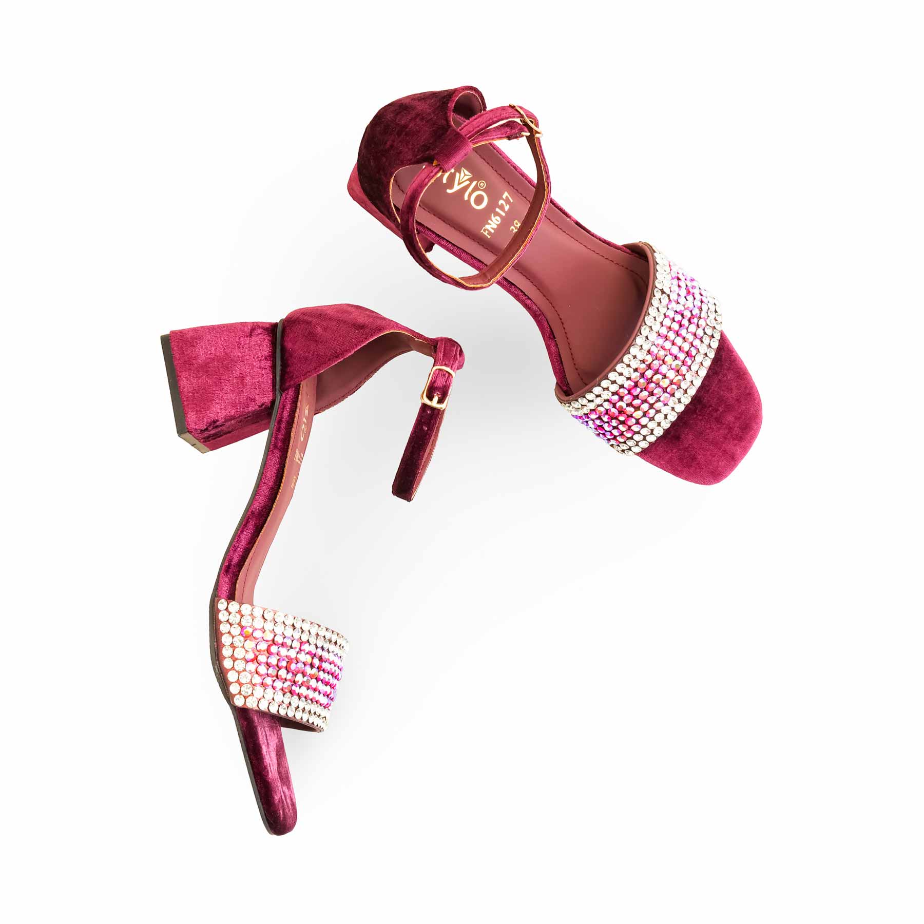 Maroon Fancy Sandal For Ladies FN6127 - Image 5