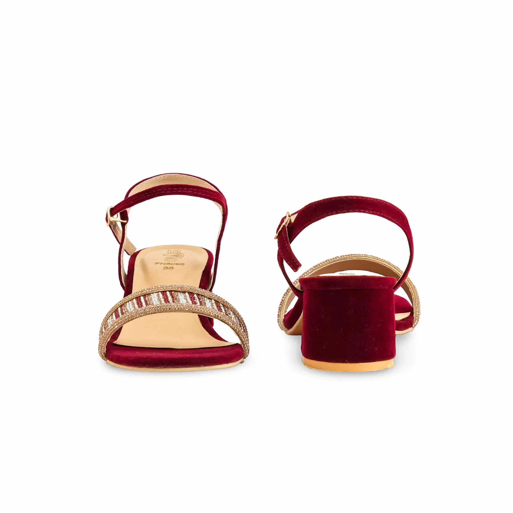 Maroon Fancy Sandal For Women FN6098 - Image 4