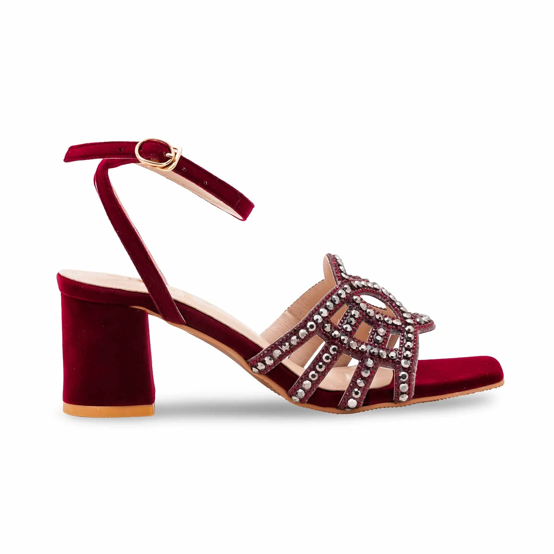 Maroon Fancy Sandal For Women FN6187 - Image 2