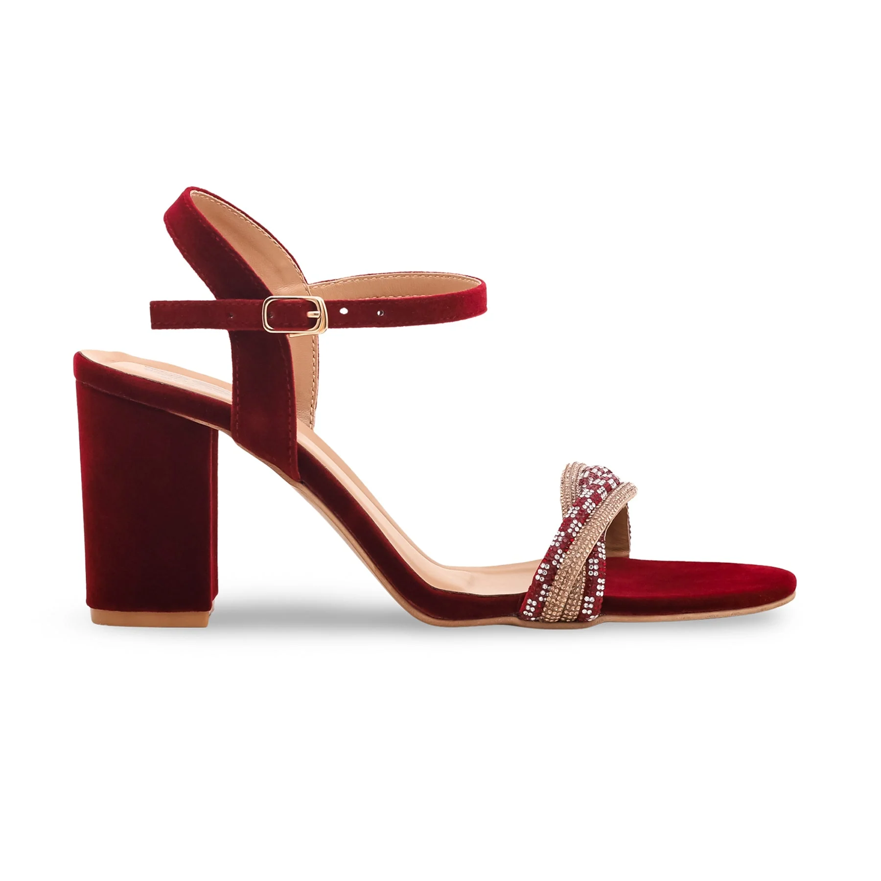 Maroon Fancy Sandal FN5570 - Image 2
