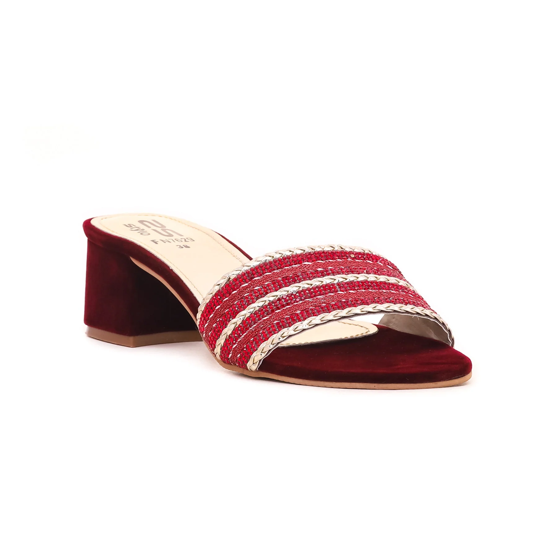 Maroon Fancy Slipper FN7629 - Image 2