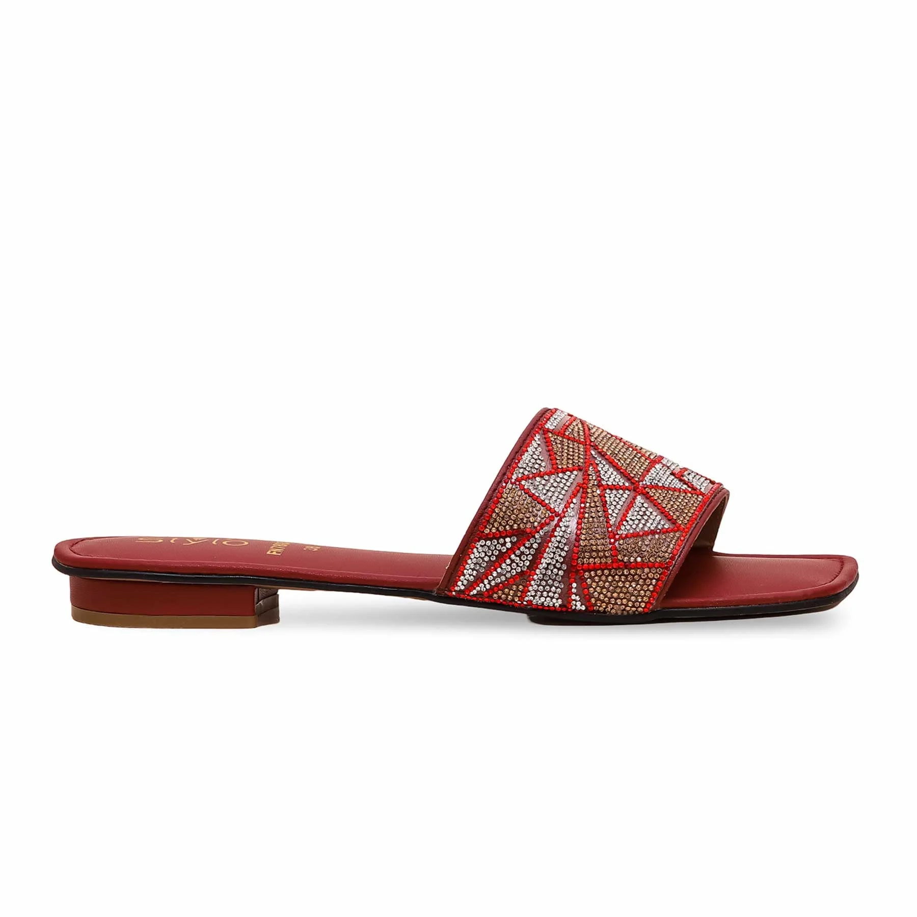 Maroon Fancy Slipper FN7803 - Image 2