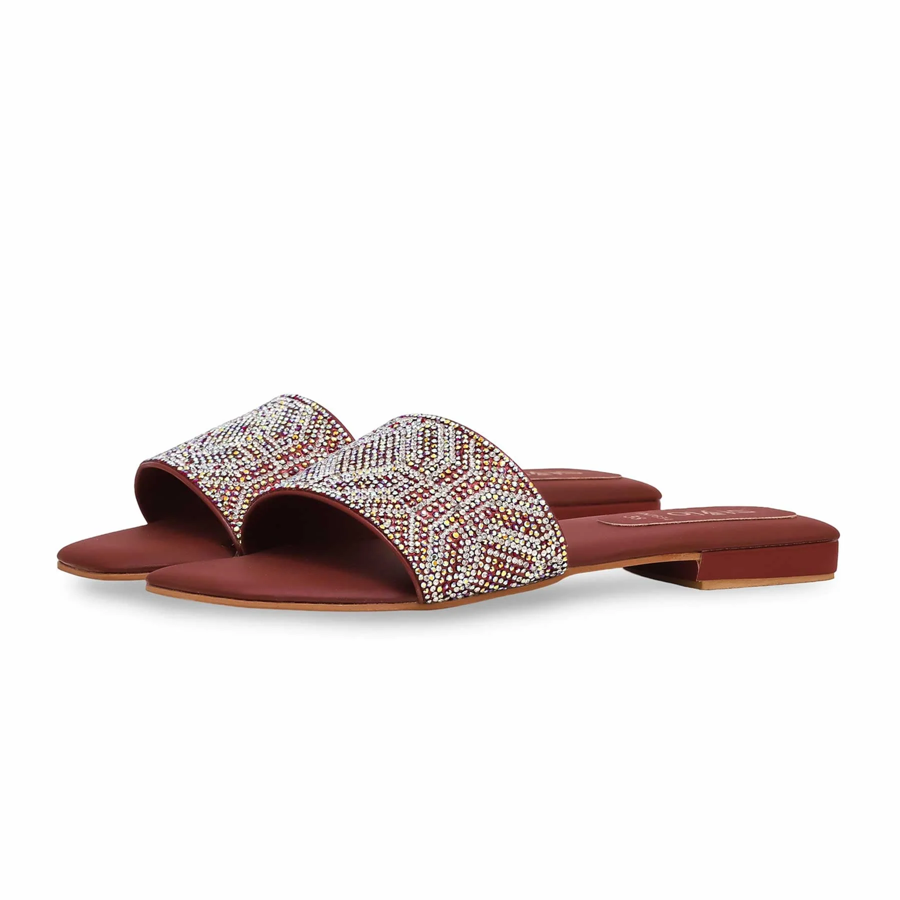 Maroon Fancy Slipper FN7834 - Image 3