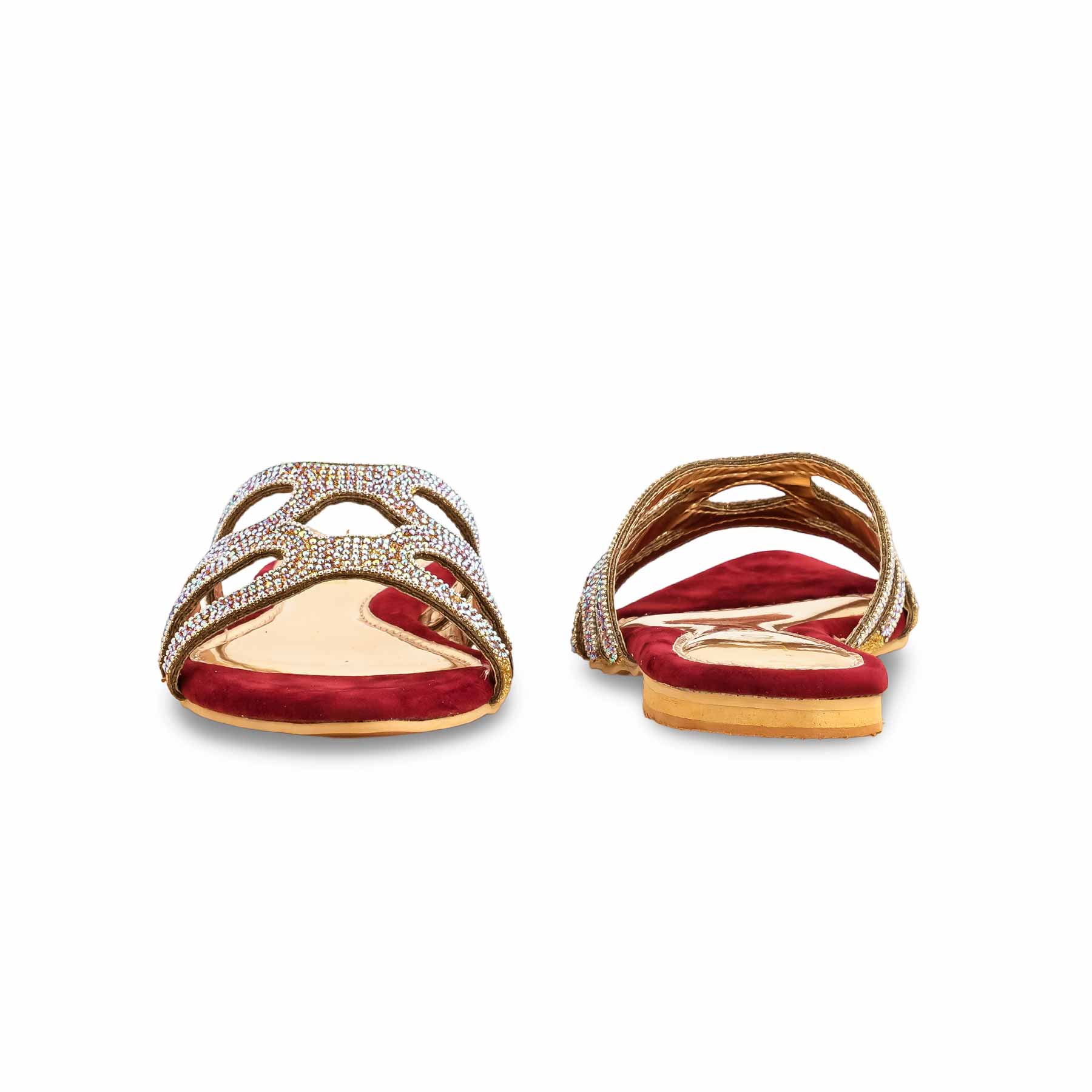Maroon Fancy Slipper For Ladies FN7932 - Image 4