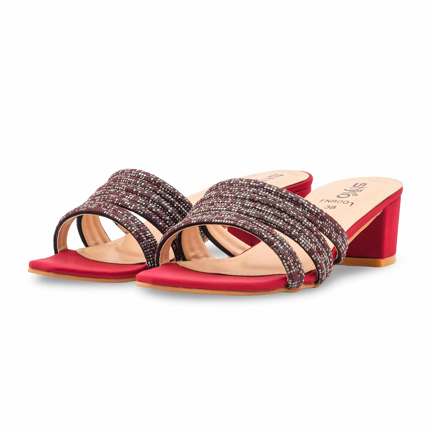Maroon Fancy Slipper For Ladies FN8001 - Image 3