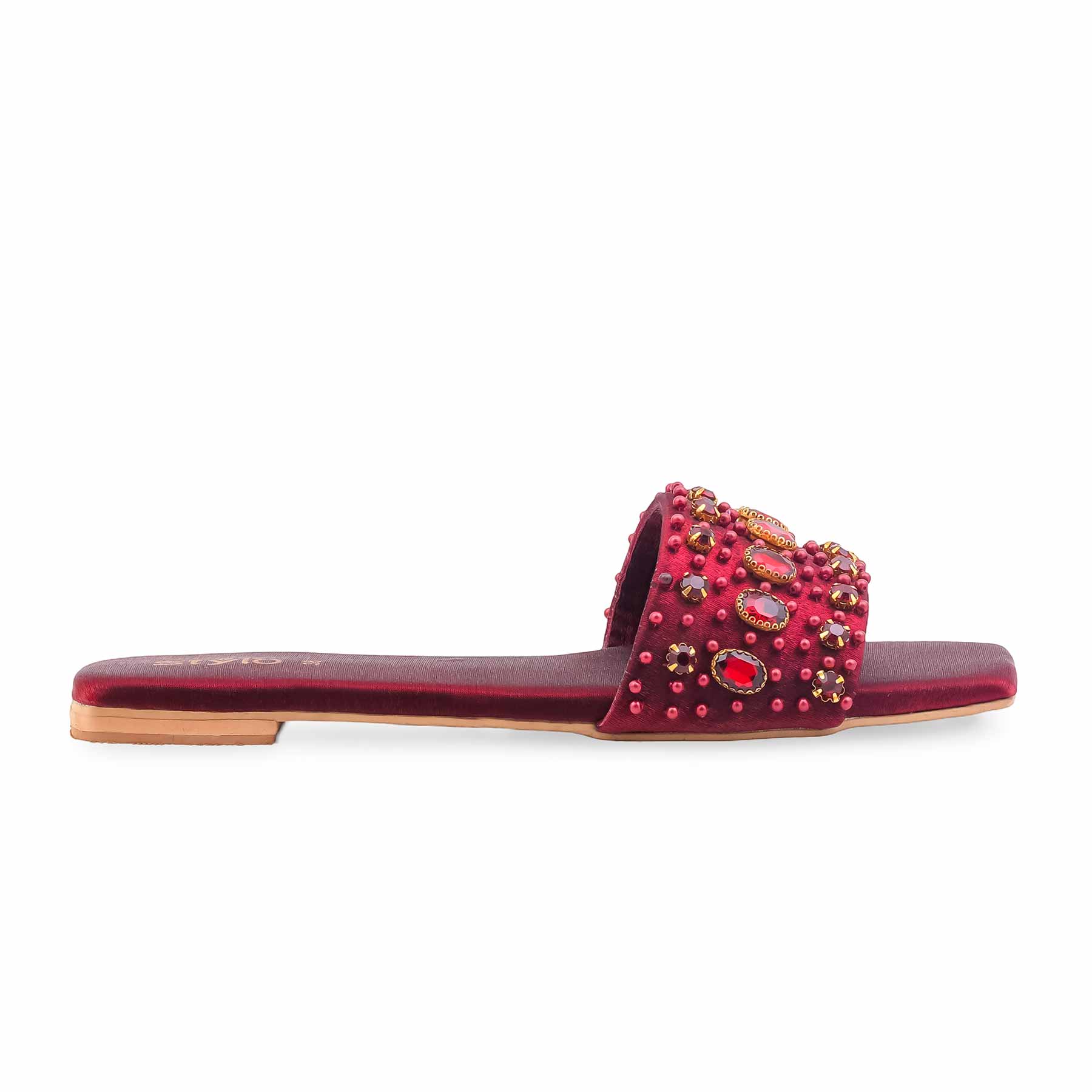 Maroon Fancy Slipper For Women EC0243 - Image 2