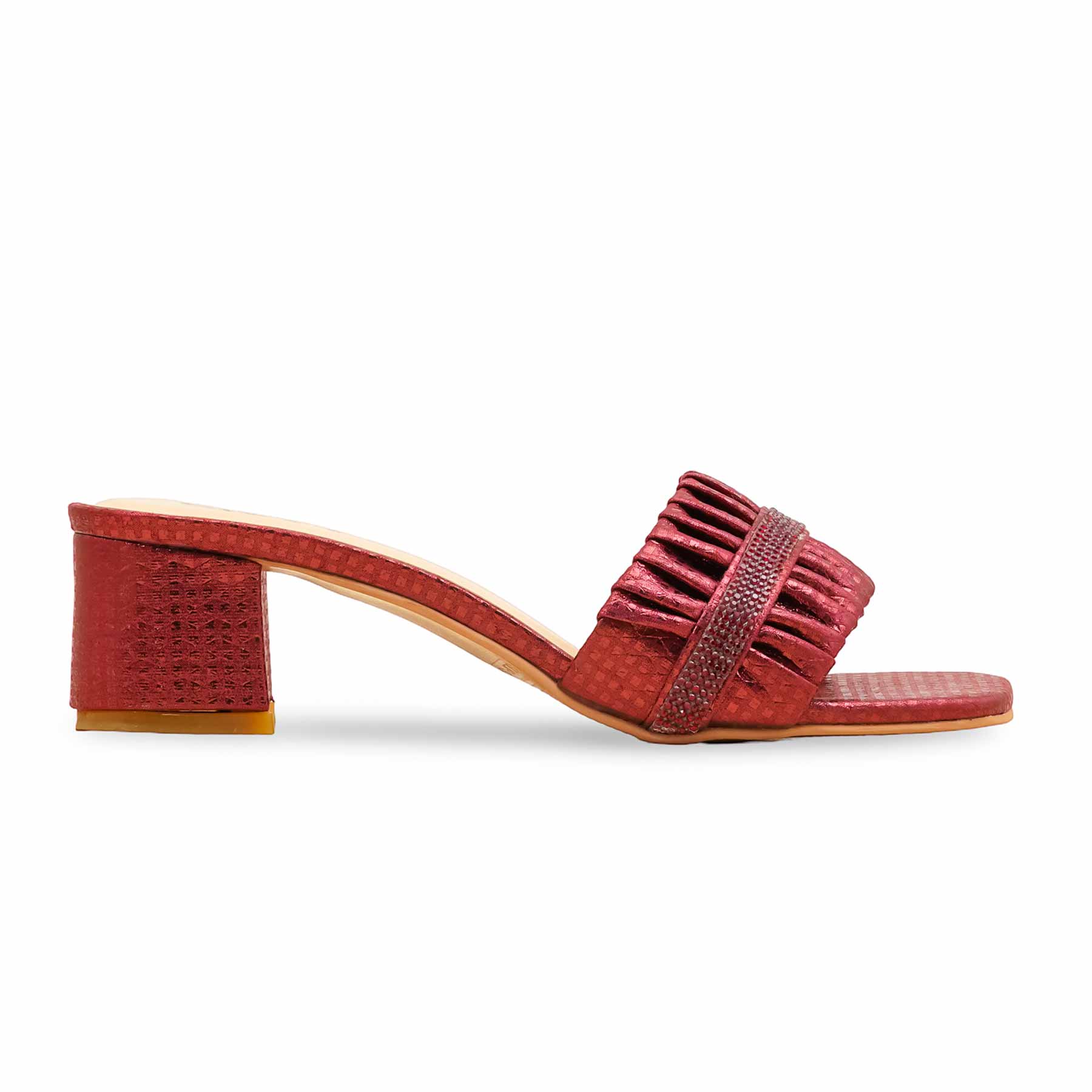 Maroon Fancy Slipper For Women FN8015 - Image 2
