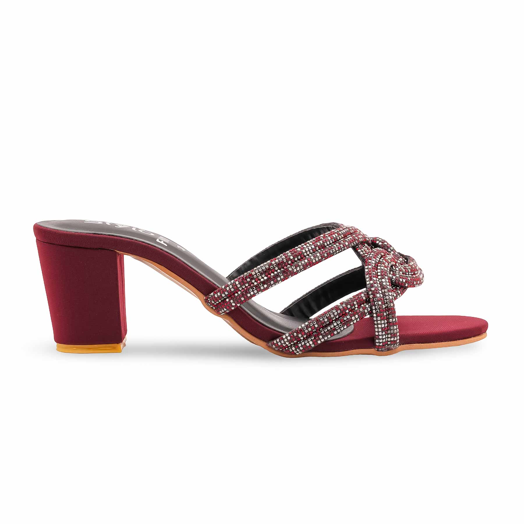 Maroon Fancy Slipper For Women FN8103 - Image 2