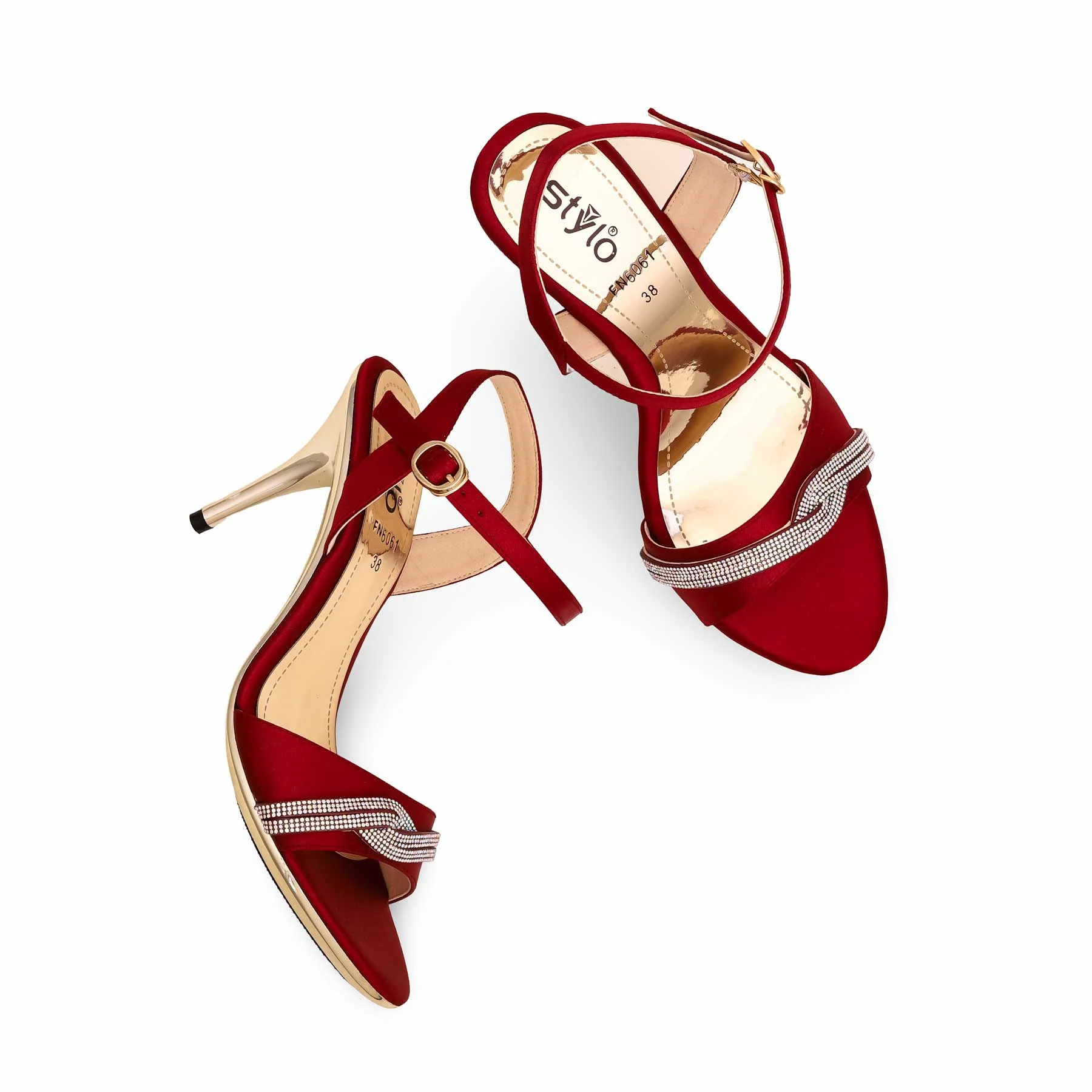 Maroon Fancy Bridal Sandal FN6061 - Image 5