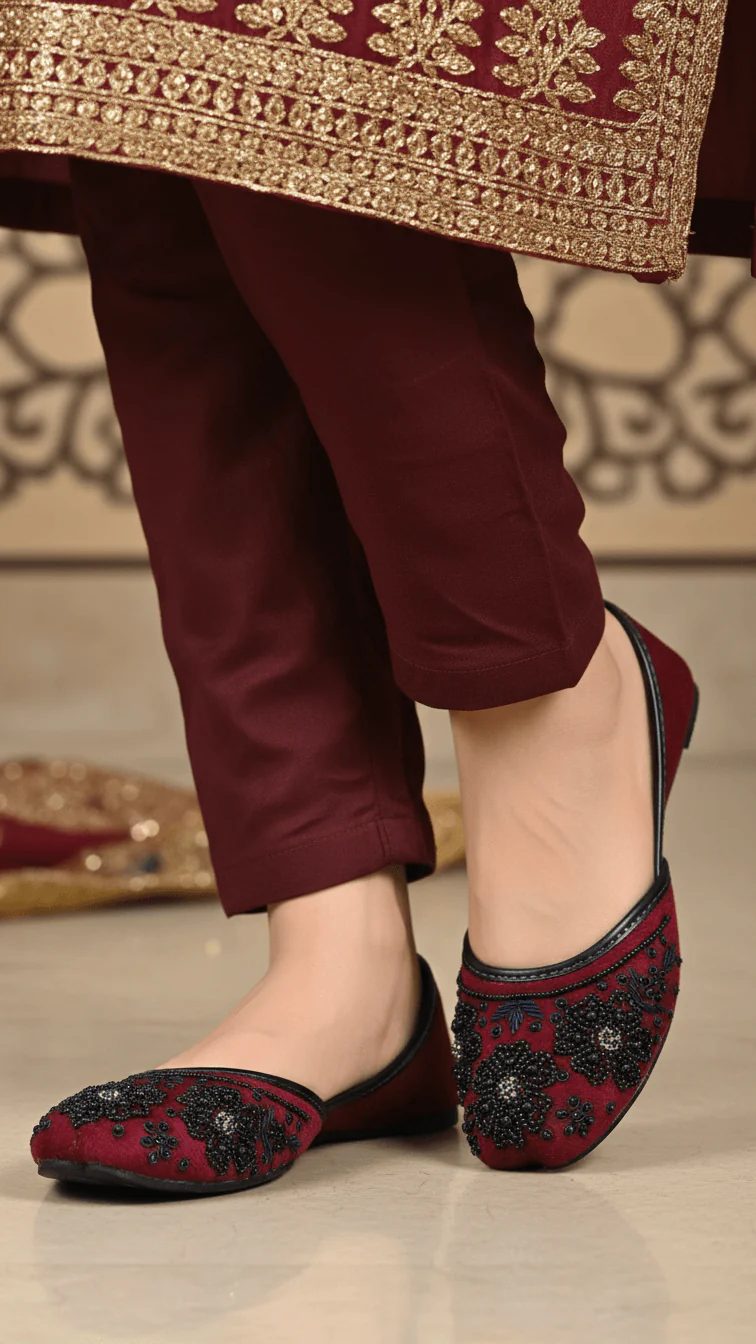 Maroon Fancy Women Khussa EC8607 - Image 2