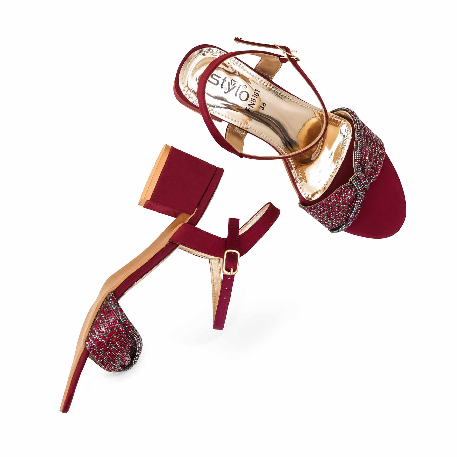 Maroon Fancy Women Sandal FN6161 - Image 3