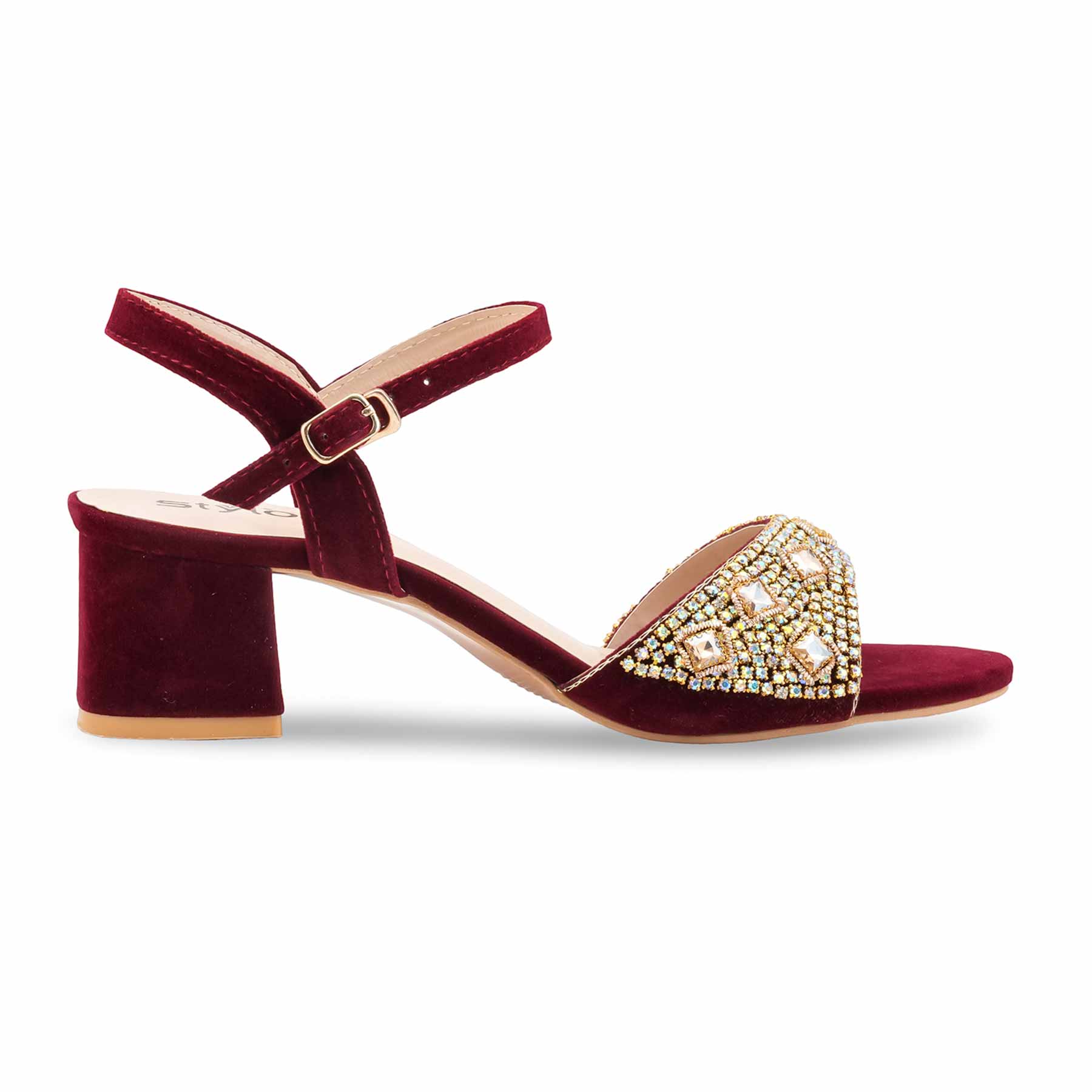 Maroon Fancy Women Sandal FN6166 - Image 2