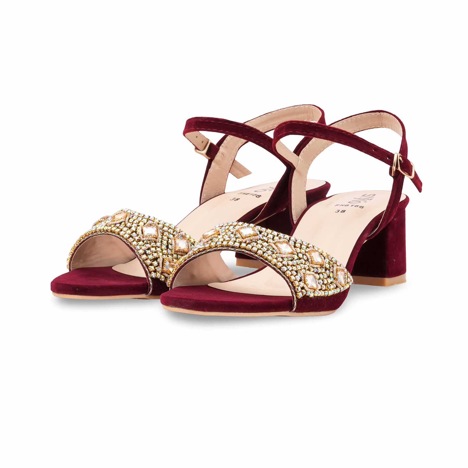 Maroon Fancy Women Sandal FN6166 - Image 3