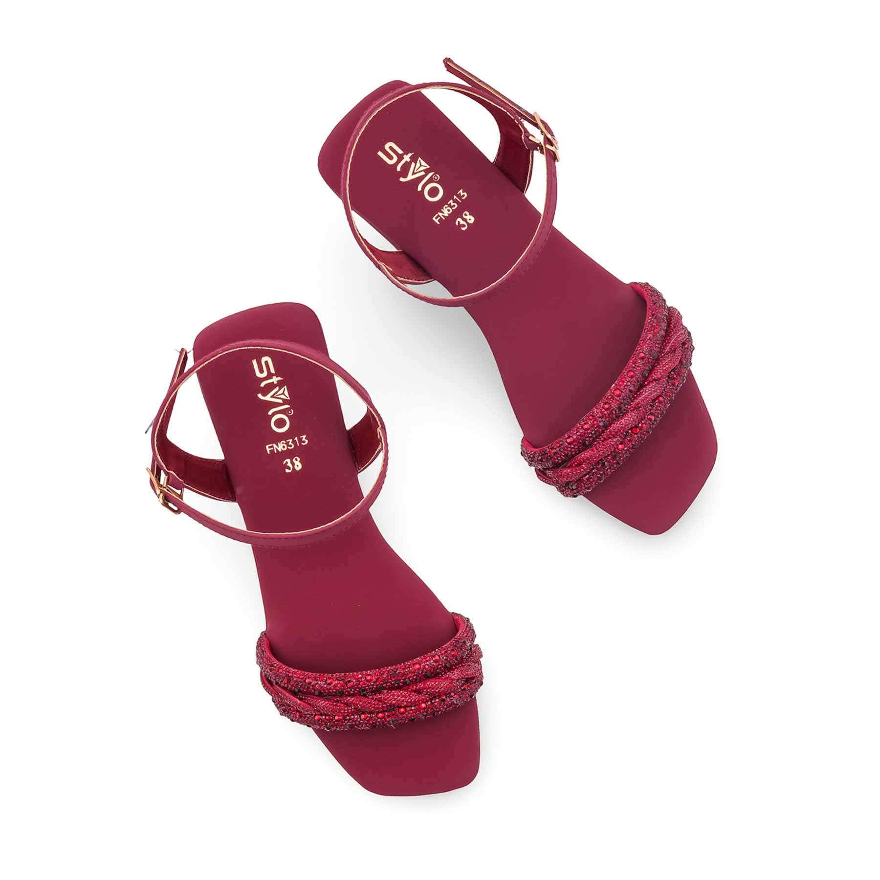 Maroon Fancy Women Sandal FN6313 - Image 5