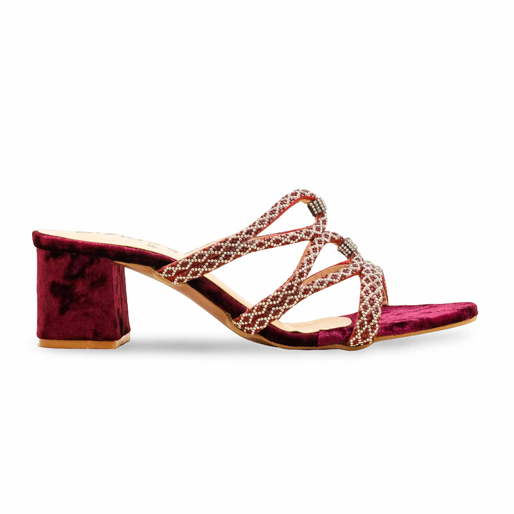 Maroon Fancy Women Slipper FN7988 - Image 2