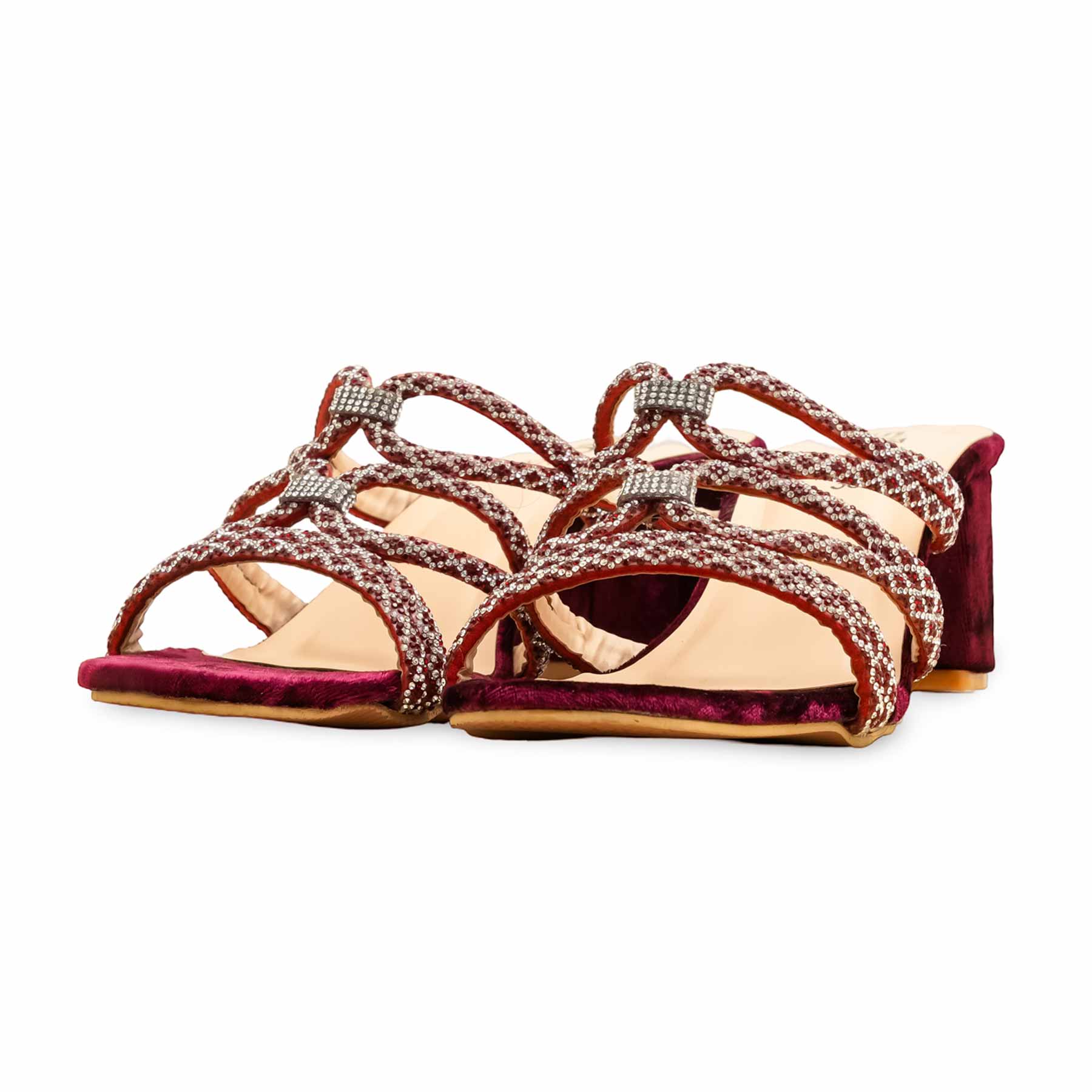 Maroon Fancy Women Slipper FN7988 - Image 3