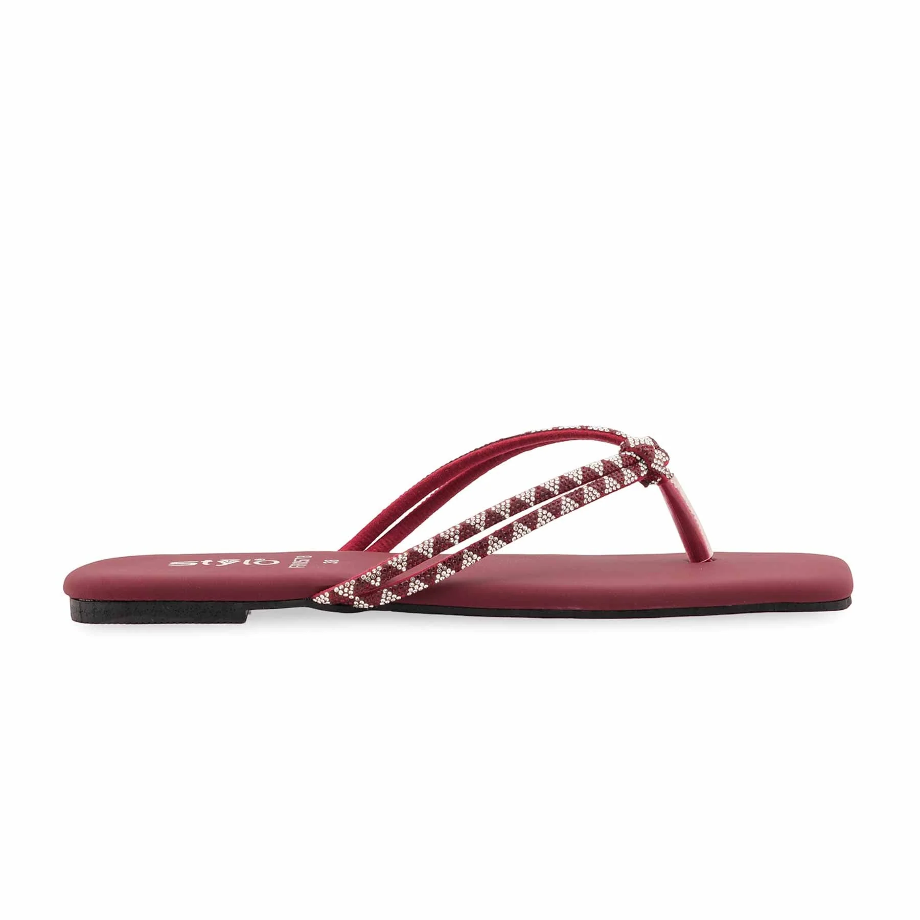 Maroon Formal Chappal For Women FR0578 - Image 2