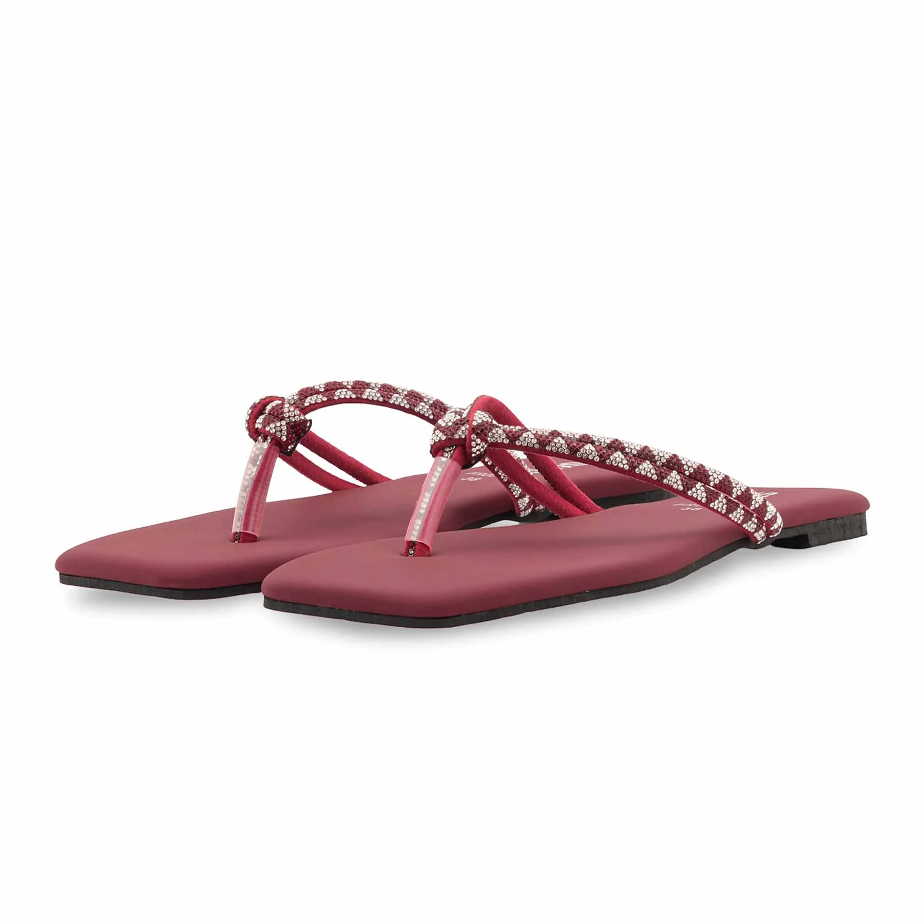 Maroon Formal Chappal For Women FR0578 - Image 3