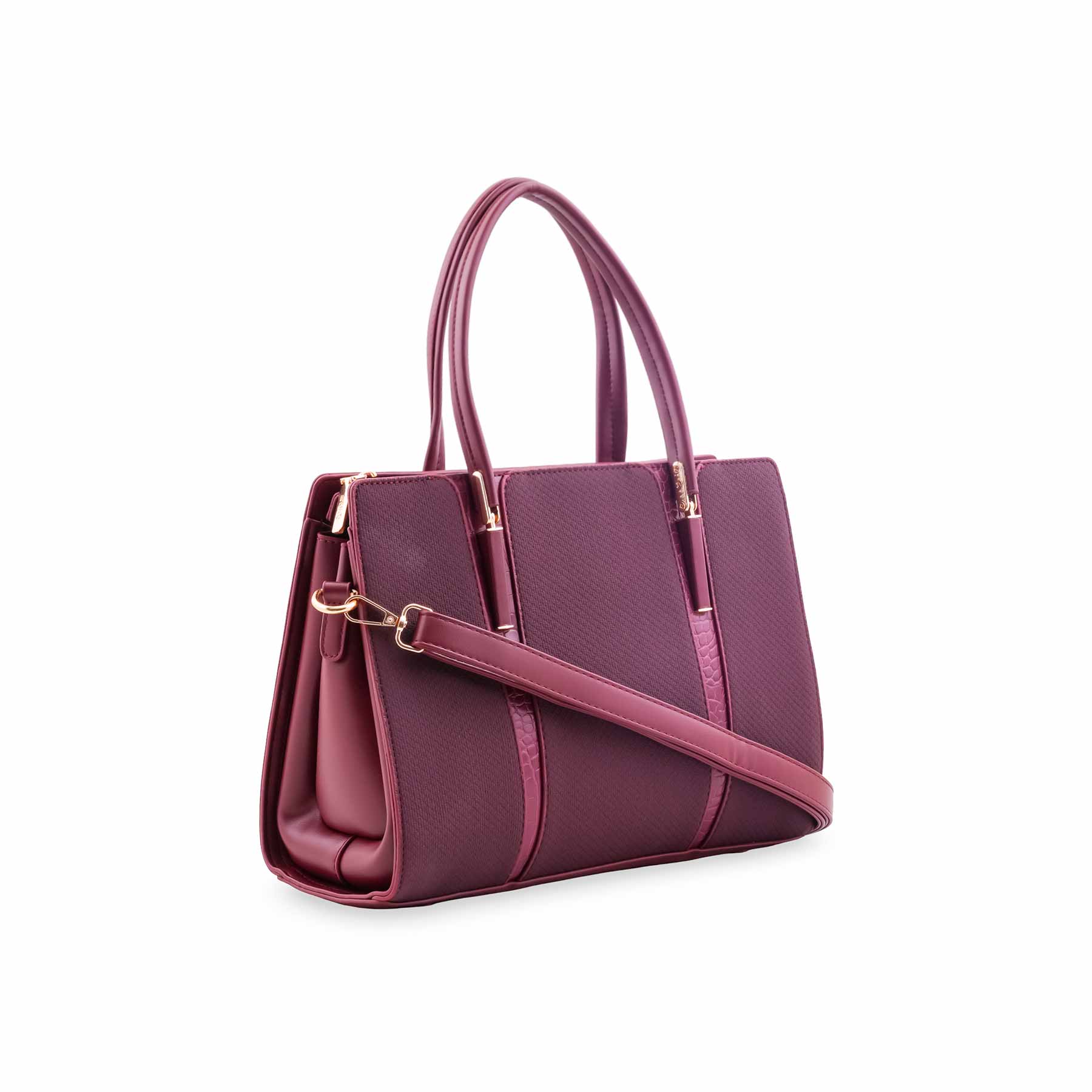Maroon Formal Hand Bag For Ladies P36566 - Image 3