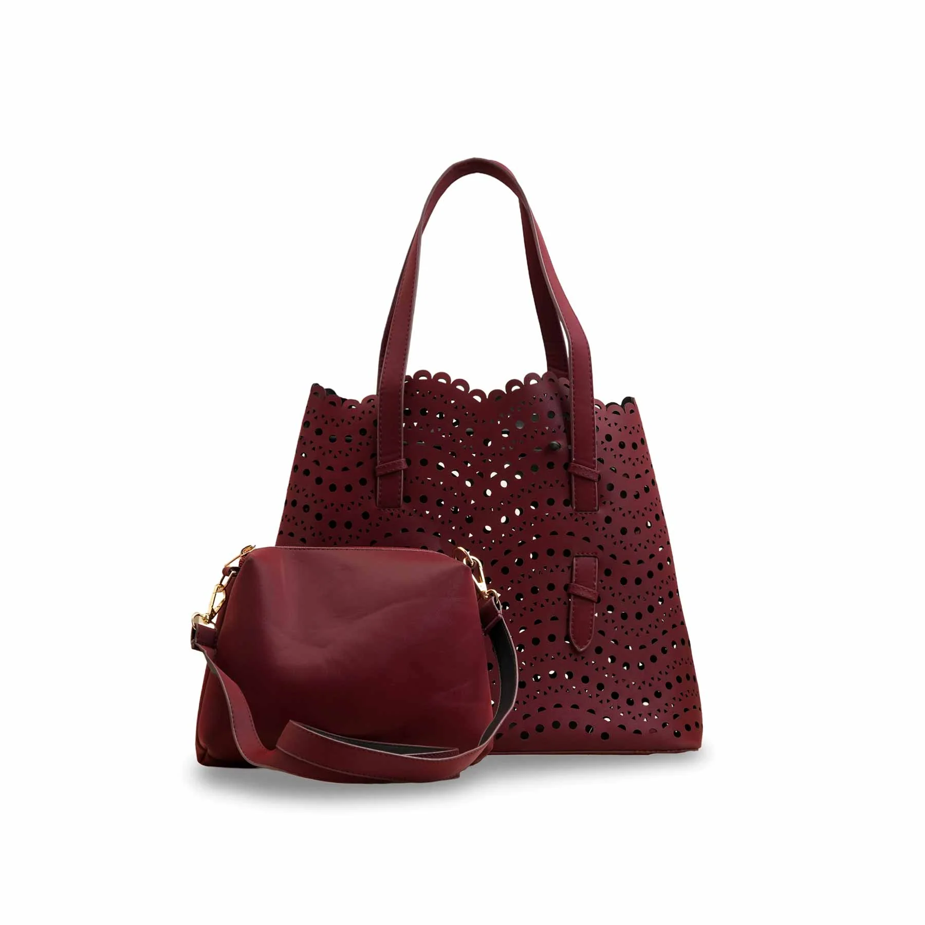 Maroon Formal Hand Bag For Ladies P55816 - Image 4