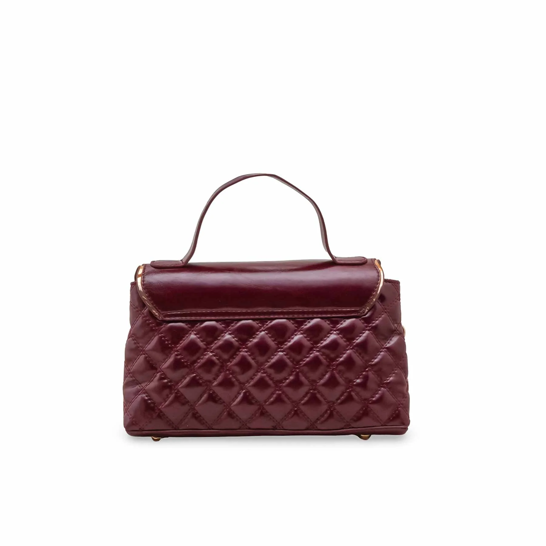 Maroon Formal Hand Bag For Women P55865 - Image 4
