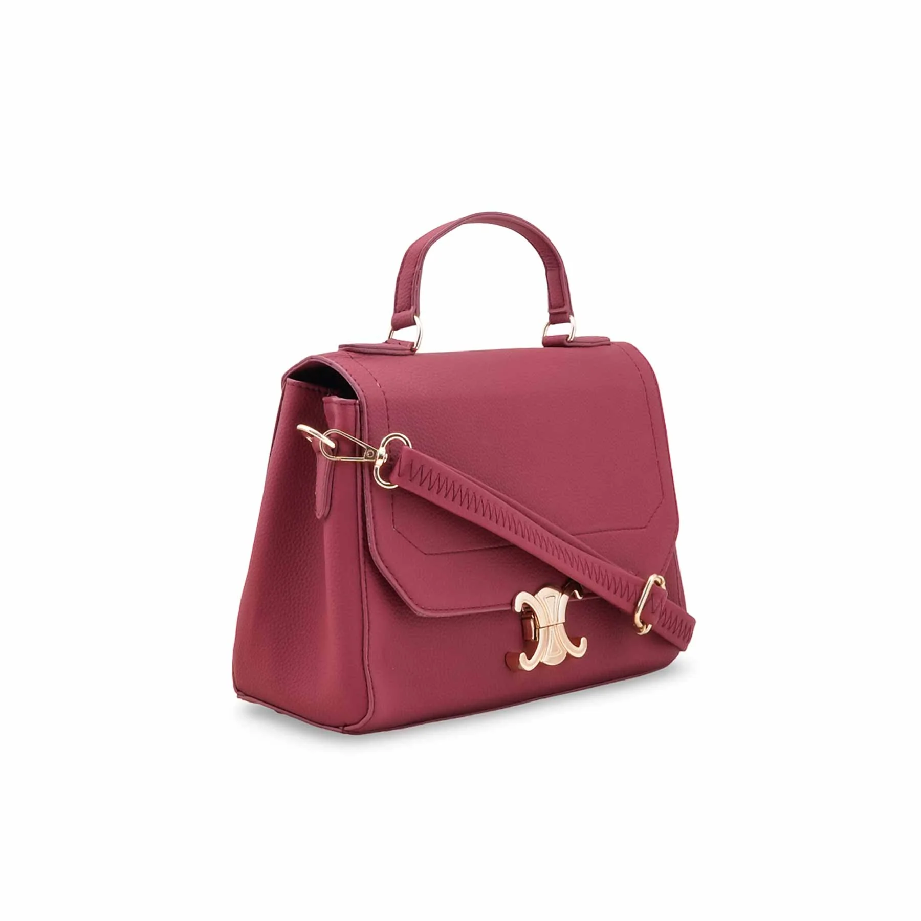Maroon Formal Hand Bag For Women P55889 - Image 3