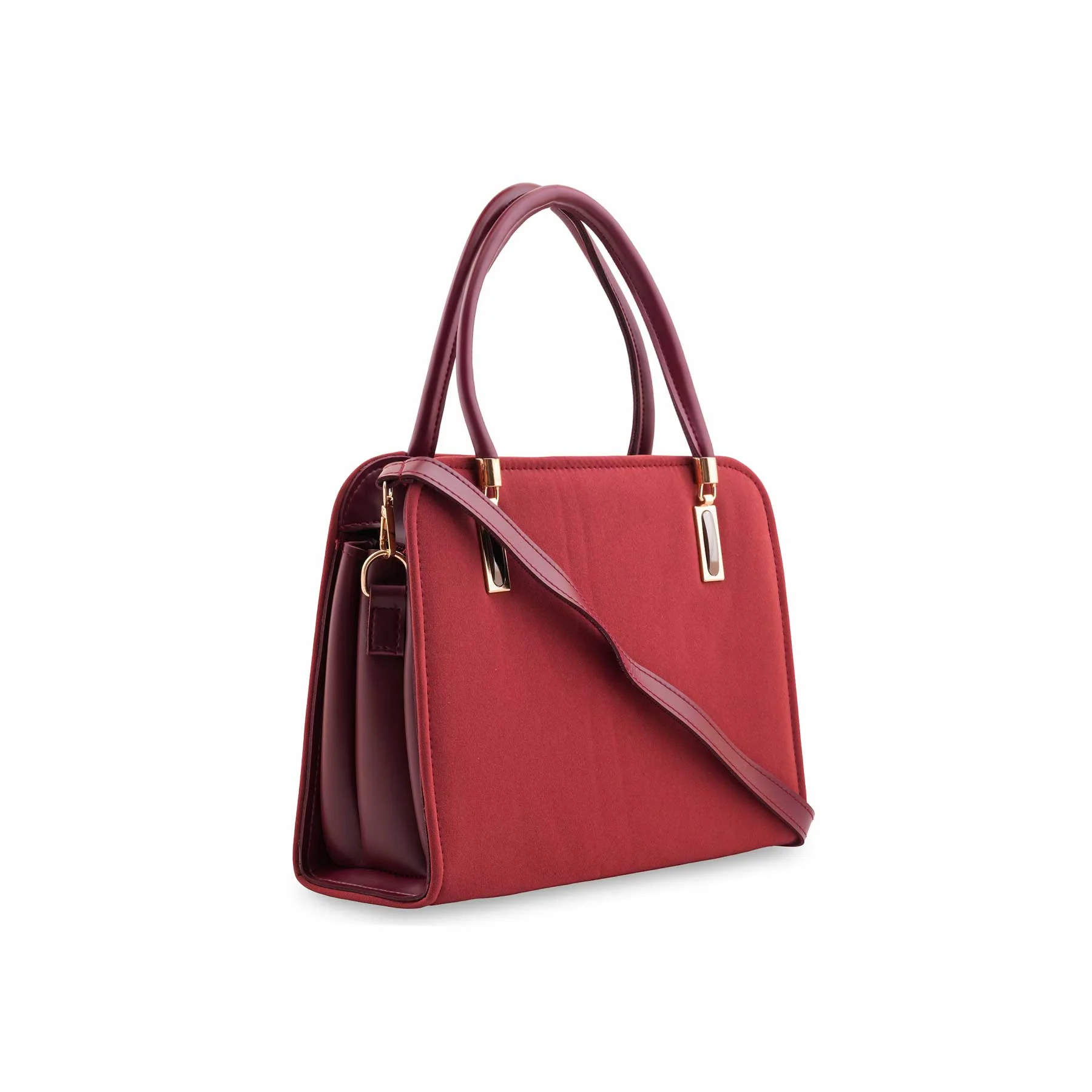 Maroon Formal Hand Bag For Women P56311 - Image 3