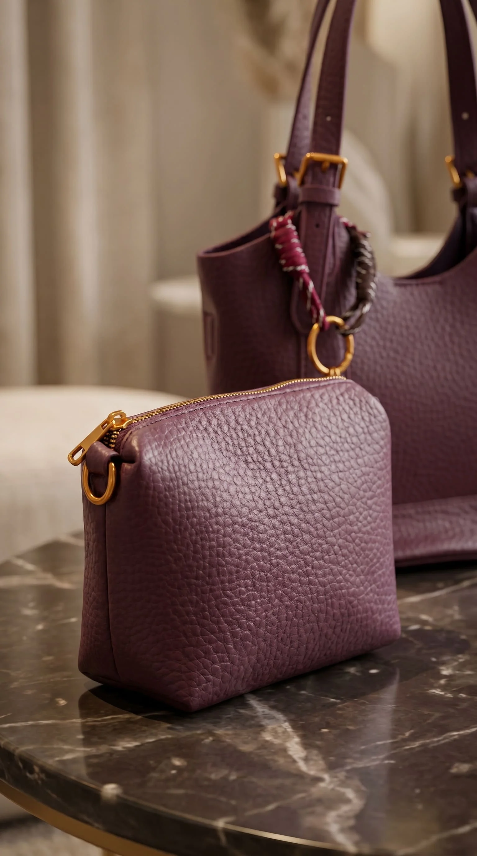 Maroon Formal Shoulder Bag For Women P36550 - Image 2