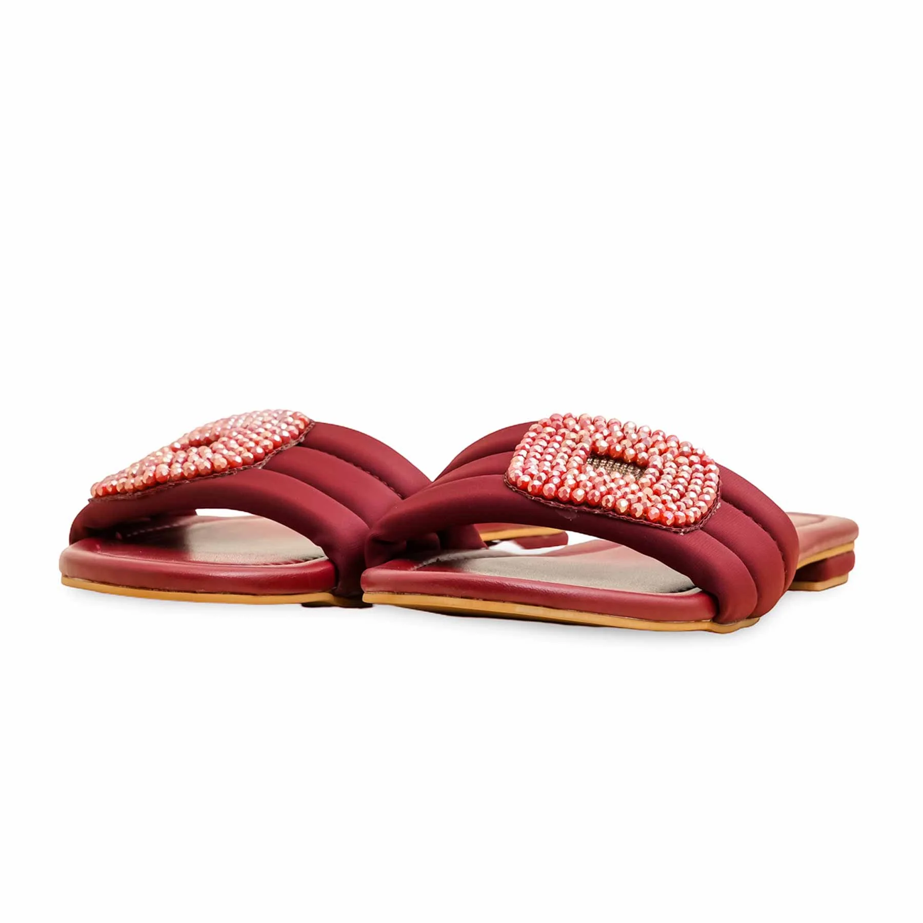 Maroon Formal Slipper For Ladies FR8398 - Image 3