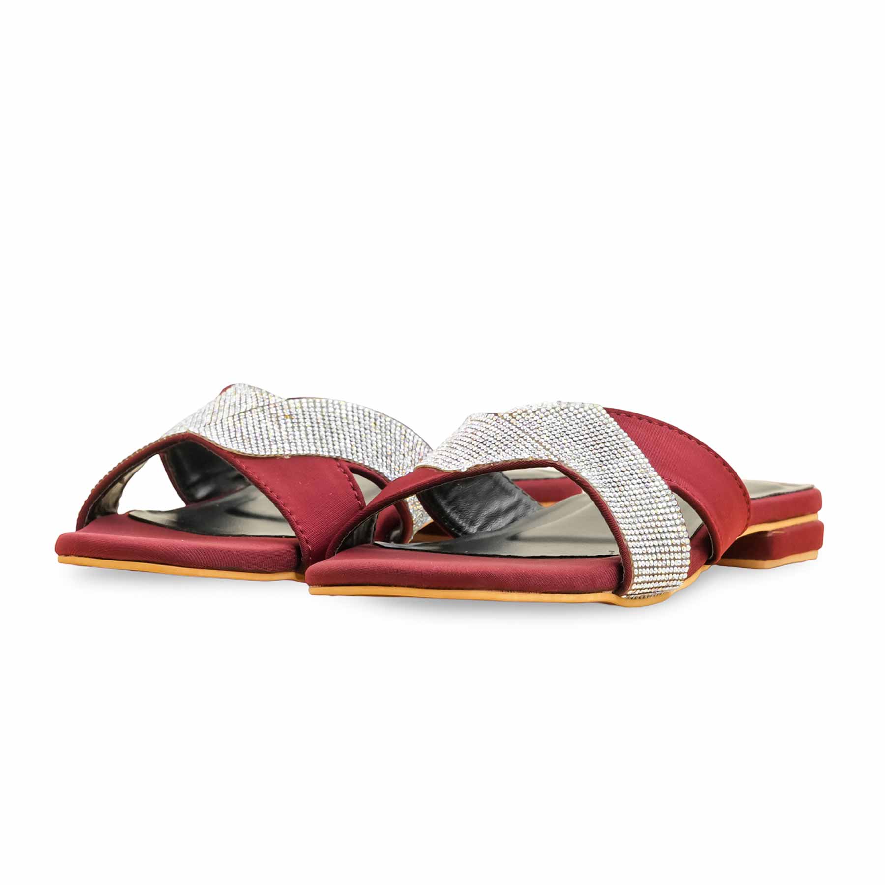 Maroon Formal Slipper For Women FR8397 - Image 3