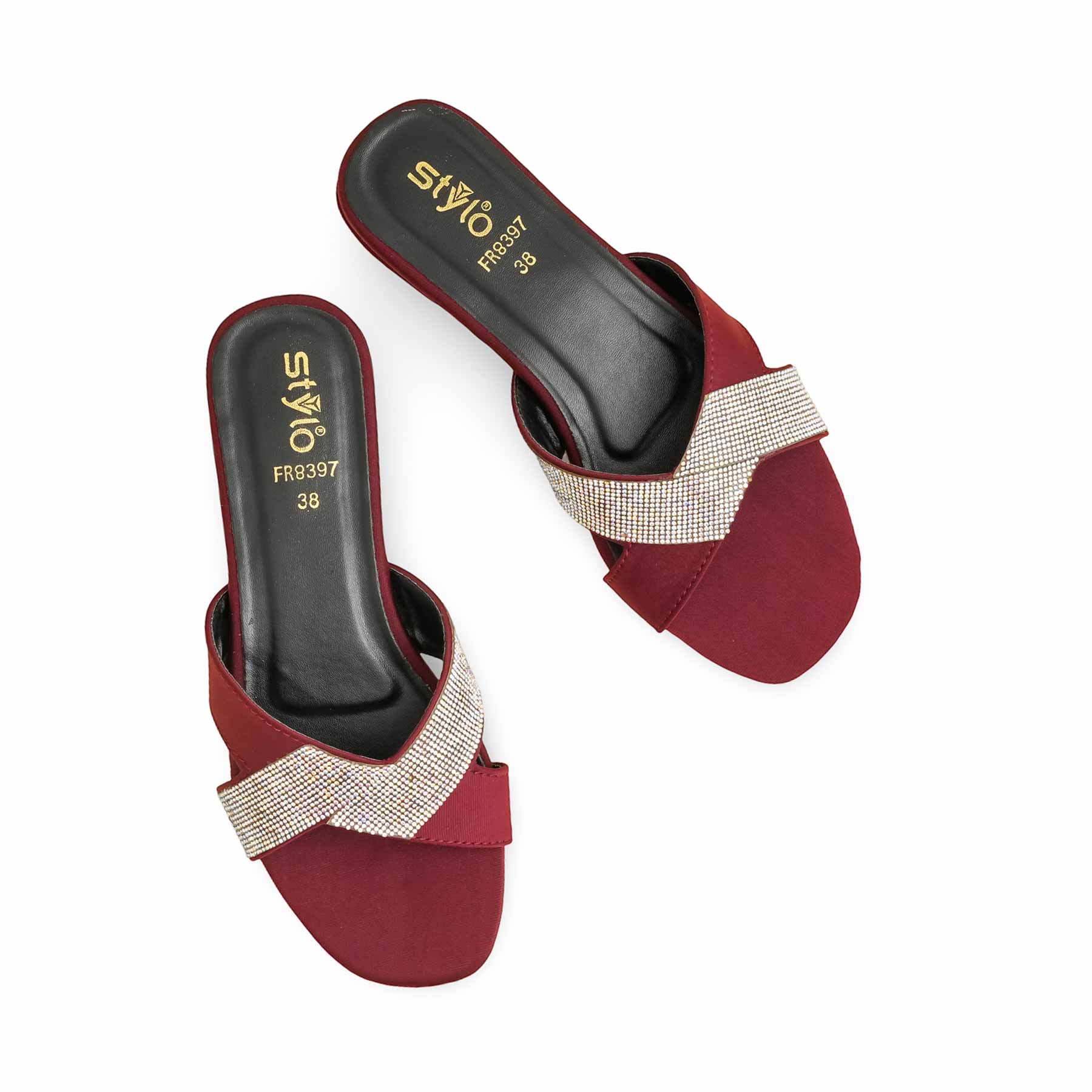 Maroon Formal Slipper For Women FR8397 - Image 5